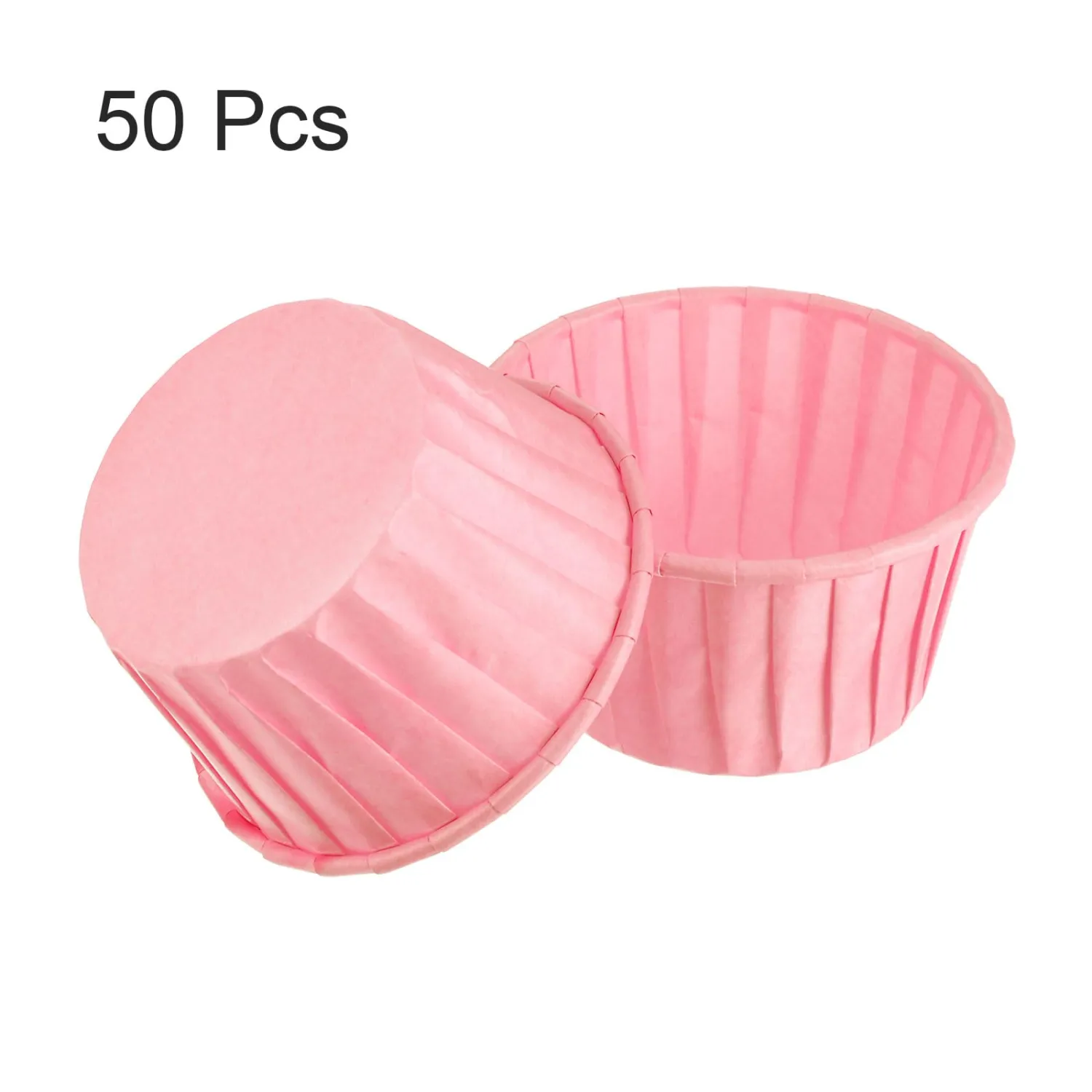 HARFINGTON 50Pcs Cupcake Baking Cups 3.5oz Standard Size Paper Cupcake Liners Greaseproof Wrappers Disposable for Wedding Birthdays Christmas Dessert, Pink