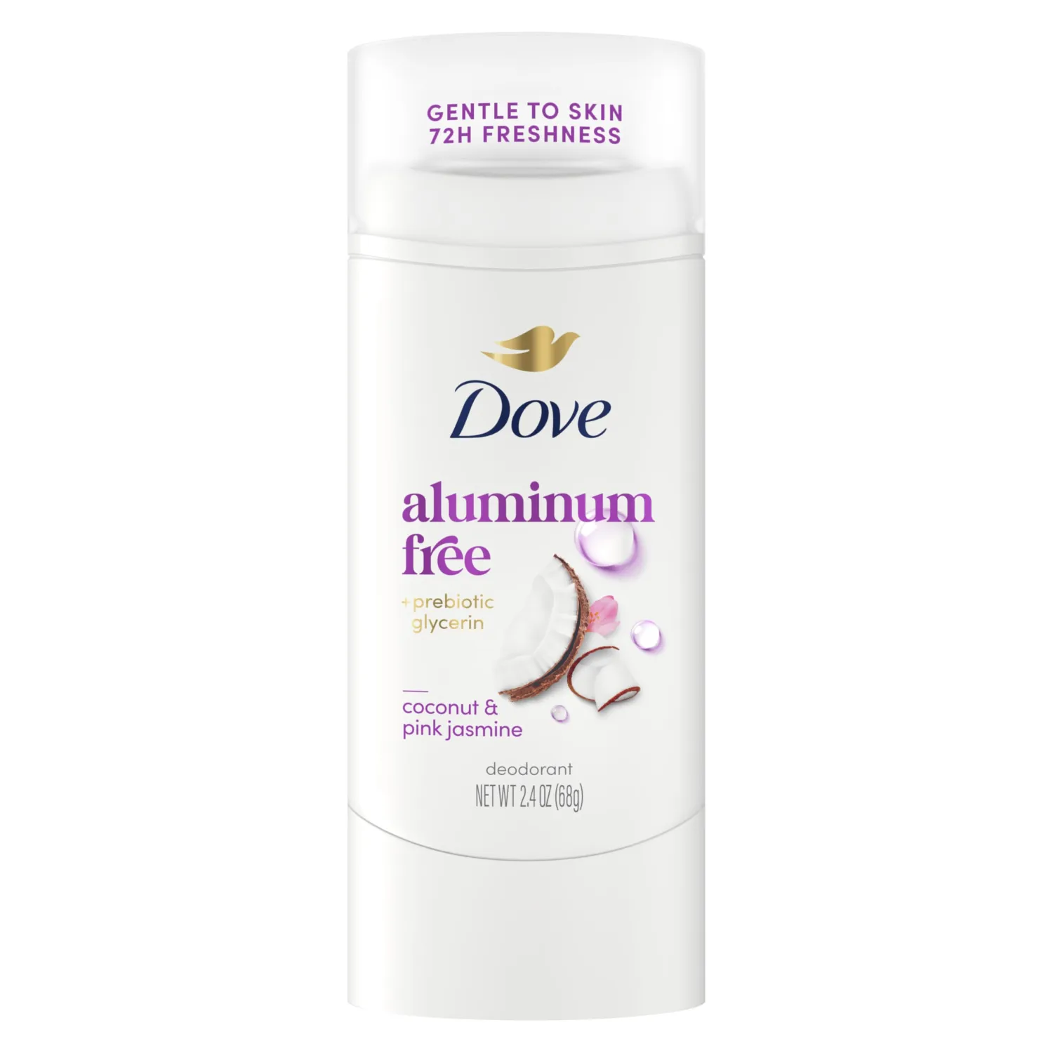 Dove Deodorant Stick for 72 Hour Odor Protection Coconut & Pink Jasmine Aluminum Free 2.4 oz