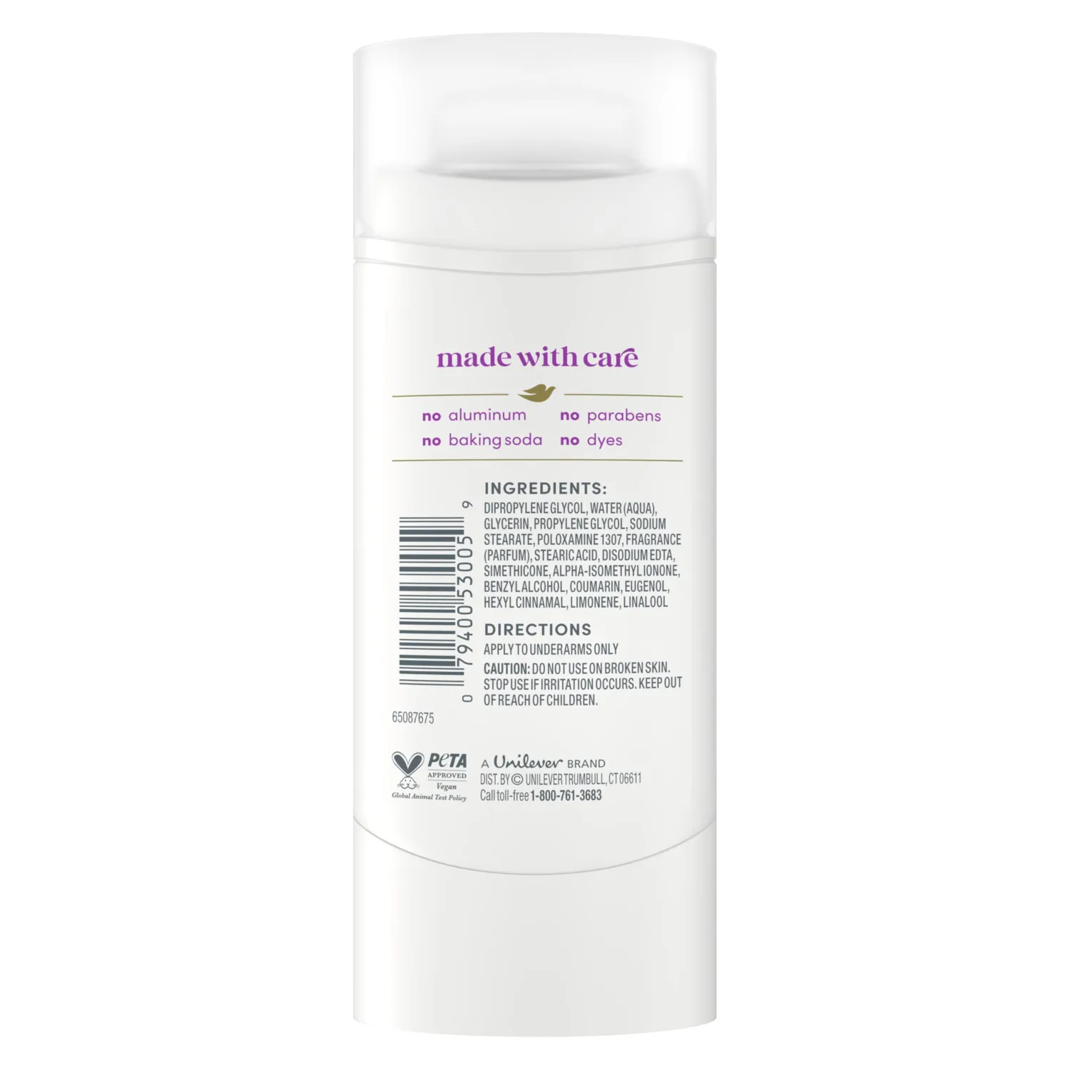 Dove Deodorant Stick for 72 Hour Odor Protection Coconut & Pink Jasmine Aluminum Free 2.4 oz