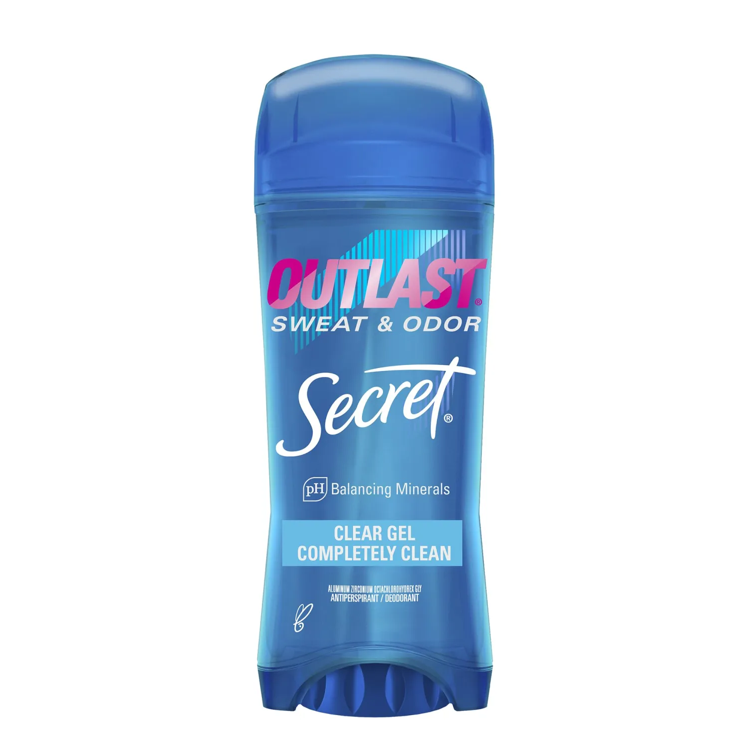 Secret Outlast Antiperspirant Deodorant for Women, Clear Gel Antiperspirant, Long Lasting Sweat and Odor Protection, PH Balancing Minerals, Gentle Underarm Care, Completely Clean Scent, 3.4 oz