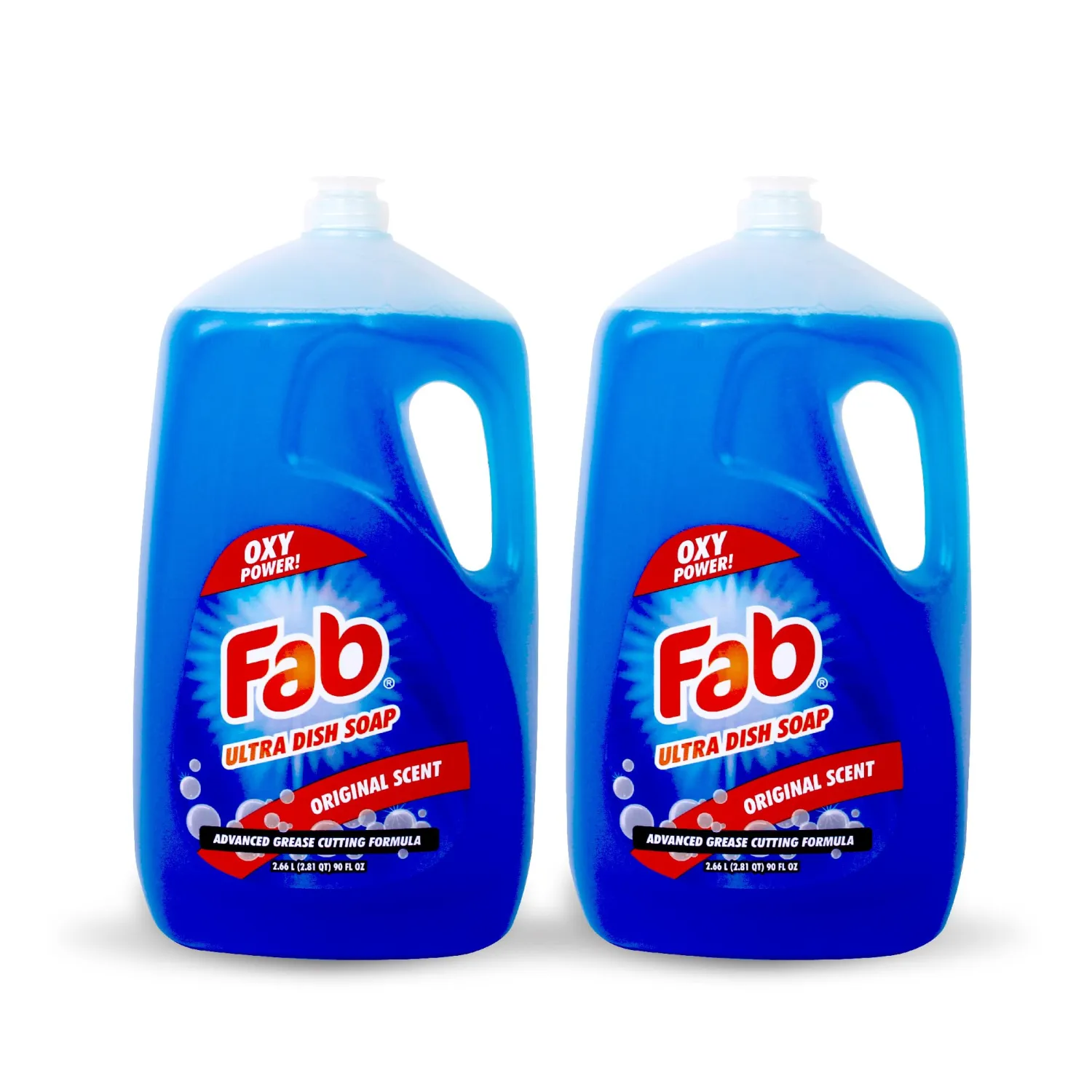 La's Totally Awesome Fab Liquid Dish Soap, Original Scent, 90 fl oz (Pack of 2) – Powerful Grease-Cutting Dish Liquid, All Purpose Dish Soap
