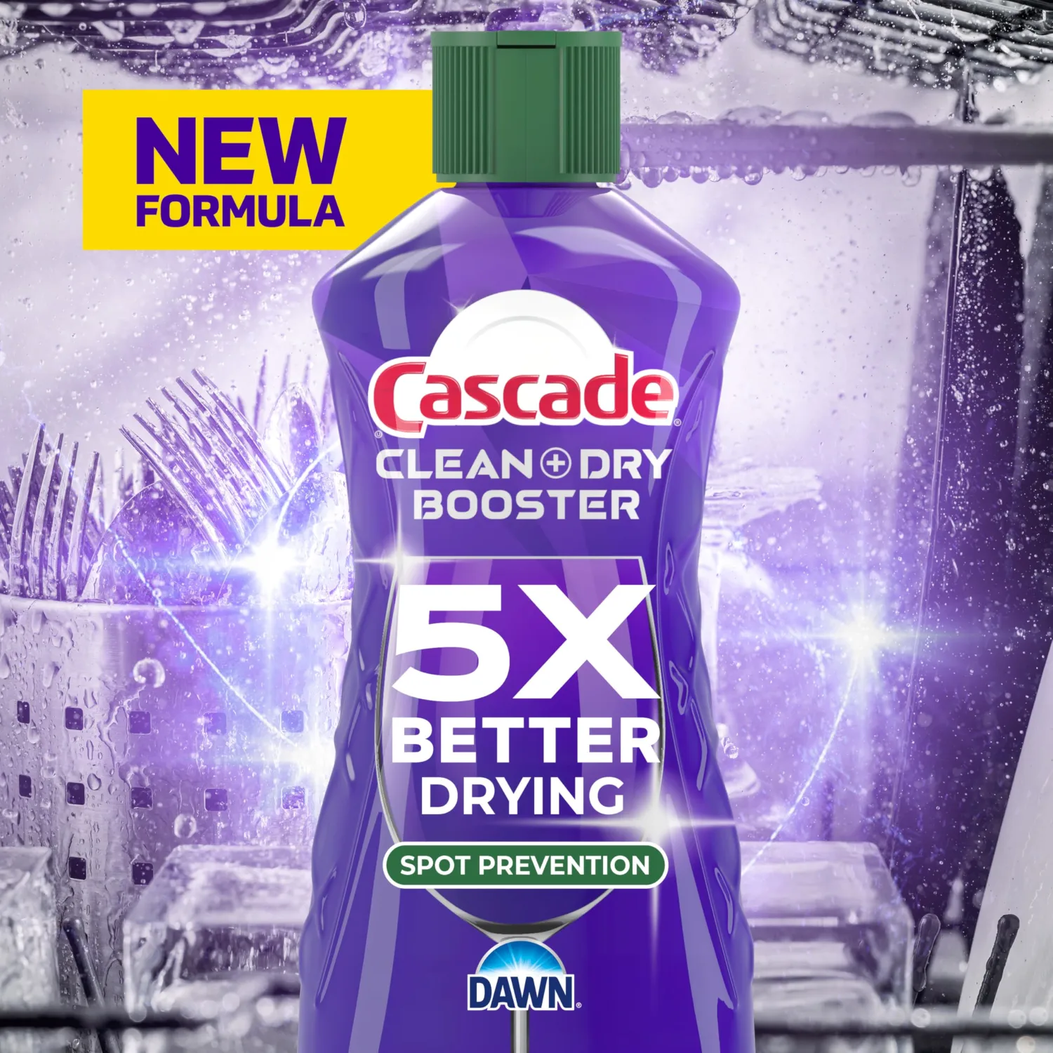 Cascade Rinse Aid Clean & Dry Booster Dishwasher Liquid, Gel & Detergent Pods for Sparkling Clean Dishes, Dishwasher Soap Tablets & Rinse Aid Dry Booster, 30.5oz