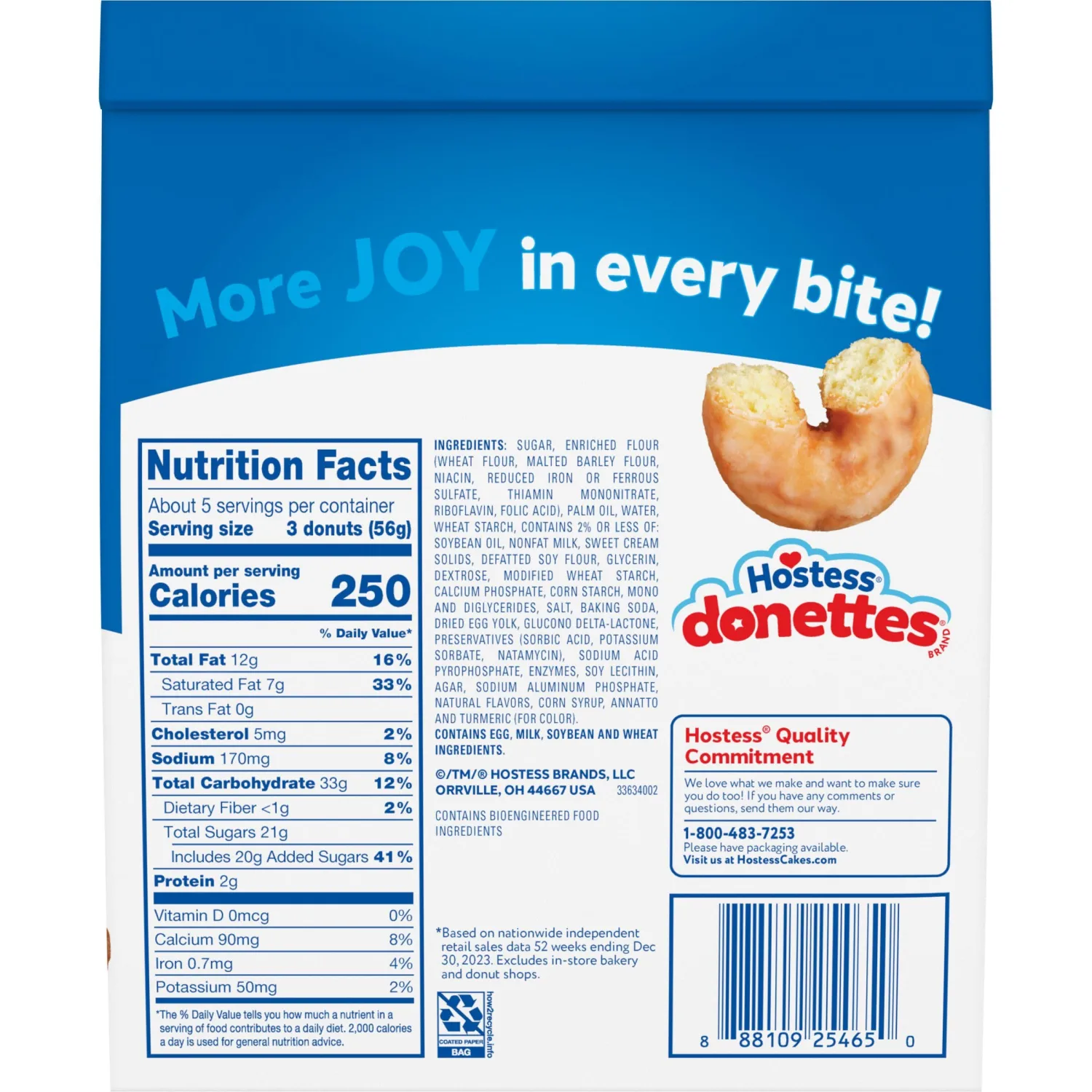 Hostess Donettes, Old Fashioned Mini Donuts, 10.5 Oz. Bag