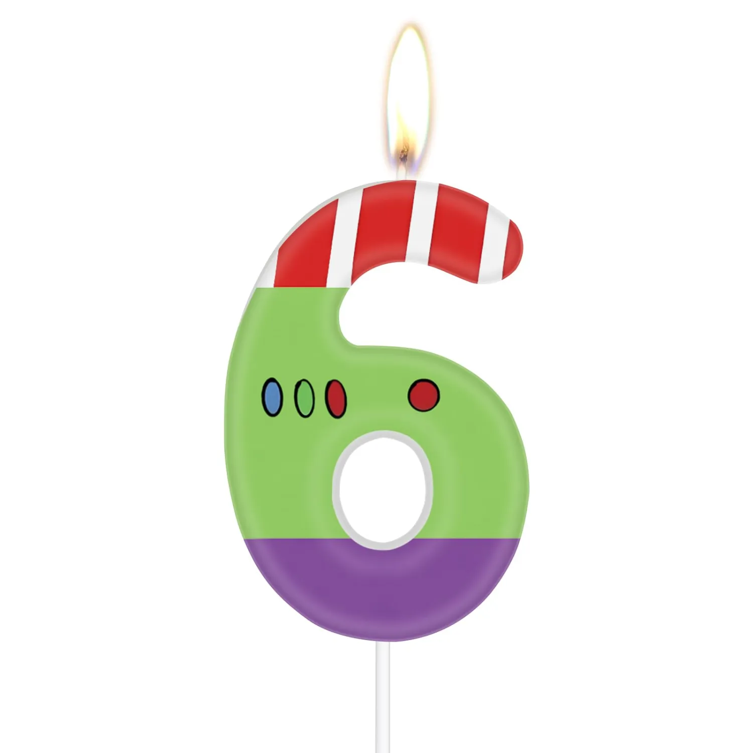 Number 6 Candles,Interstellar Cartoon Theme Children's Party Cake Decoration for Future Astronauts Birthday Party Cartoon Aircraft Theme Decoration