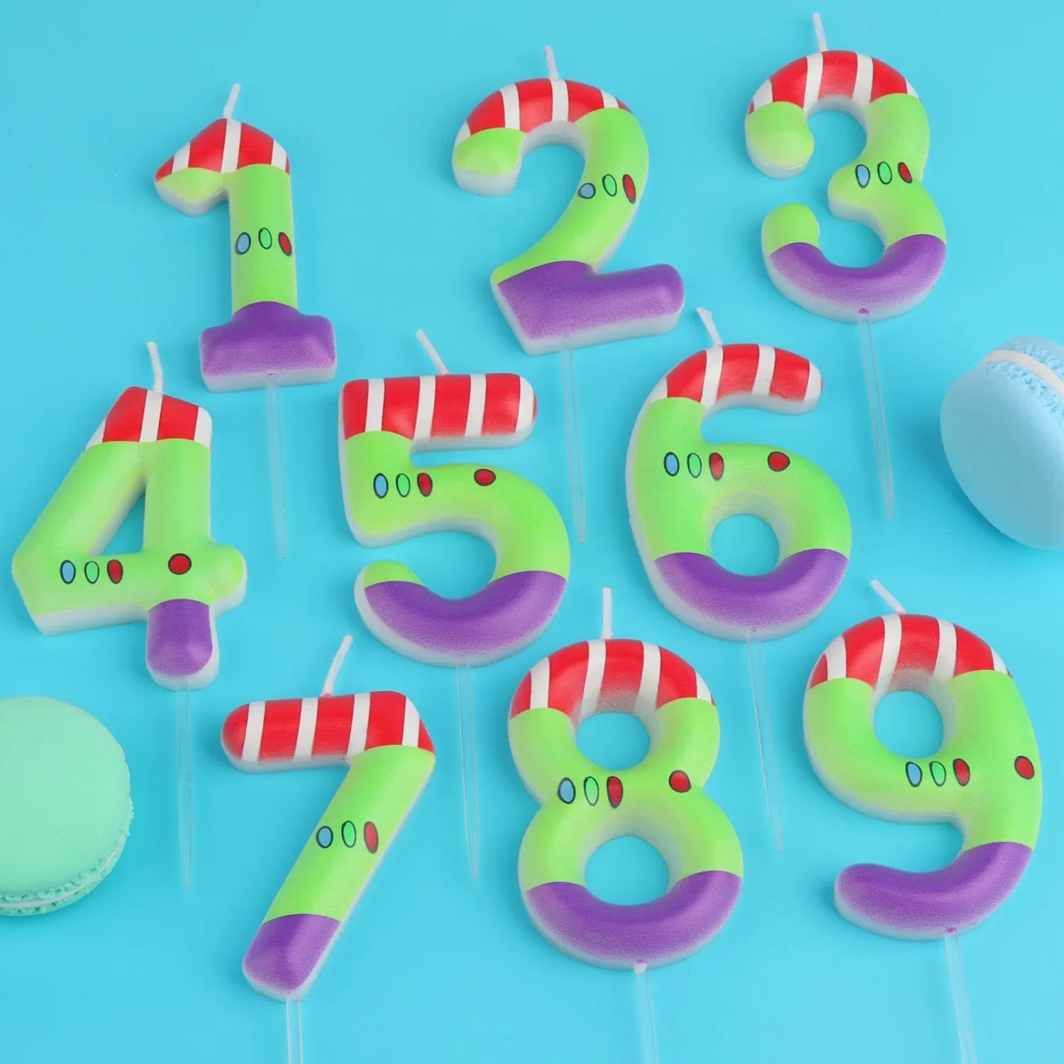 Number 6 Candles,Interstellar Cartoon Theme Children's Party Cake Decoration for Future Astronauts Birthday Party Cartoon Aircraft Theme Decoration