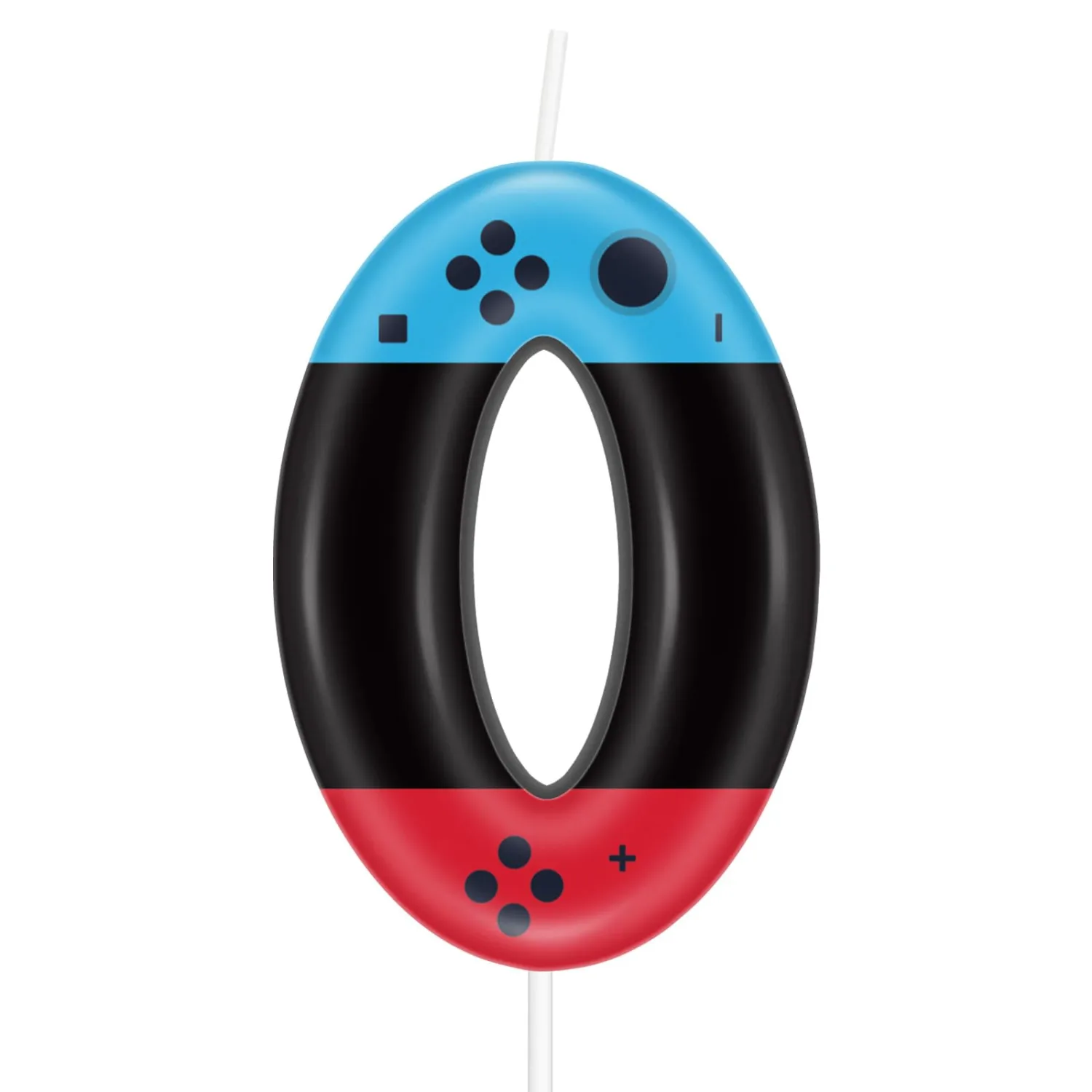 Red Blue Number 0 Birthday Candles,Level Video Game Controller Birthday 0-9 Number Birthday Candles,Cake Topper Decorations,Gamepad Cake Supplies for Boys Girls Party Decor Supplies