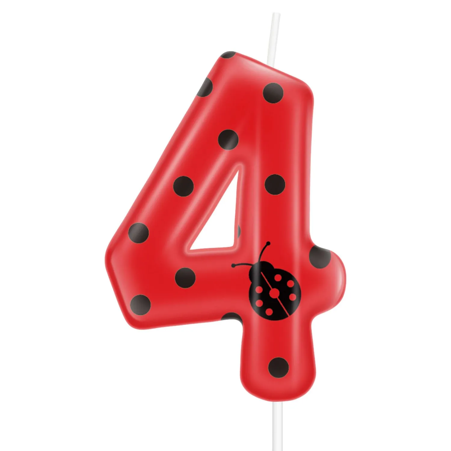 Ladybug Number Birthday Candles,4th Birthday Decorations for Ladybug Girl,Red Number 4 Candle for Cake,Wonder Girl Party Wedding Supplies