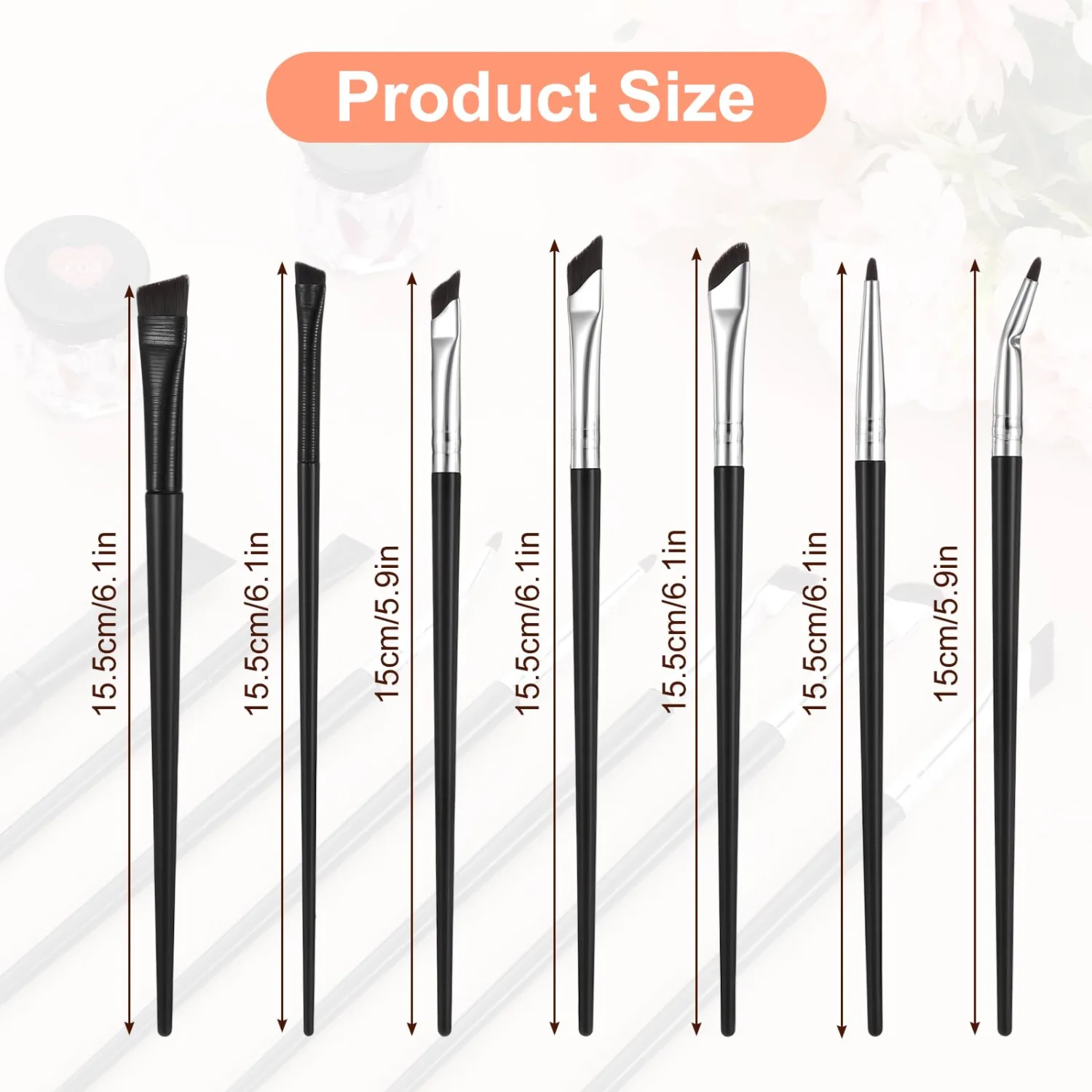 7Pcs Angled Eyeliner Brush Ultra Thin Eyeliner Brushes Eyebrow Concealer Brush Eye Brow Brushes Eyebrow Angled Brushs for Women