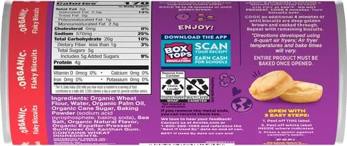 Annie's Organic Flaky Biscuits, Ready to Bake Refrigerated Dough, 8 Count, 16 oz