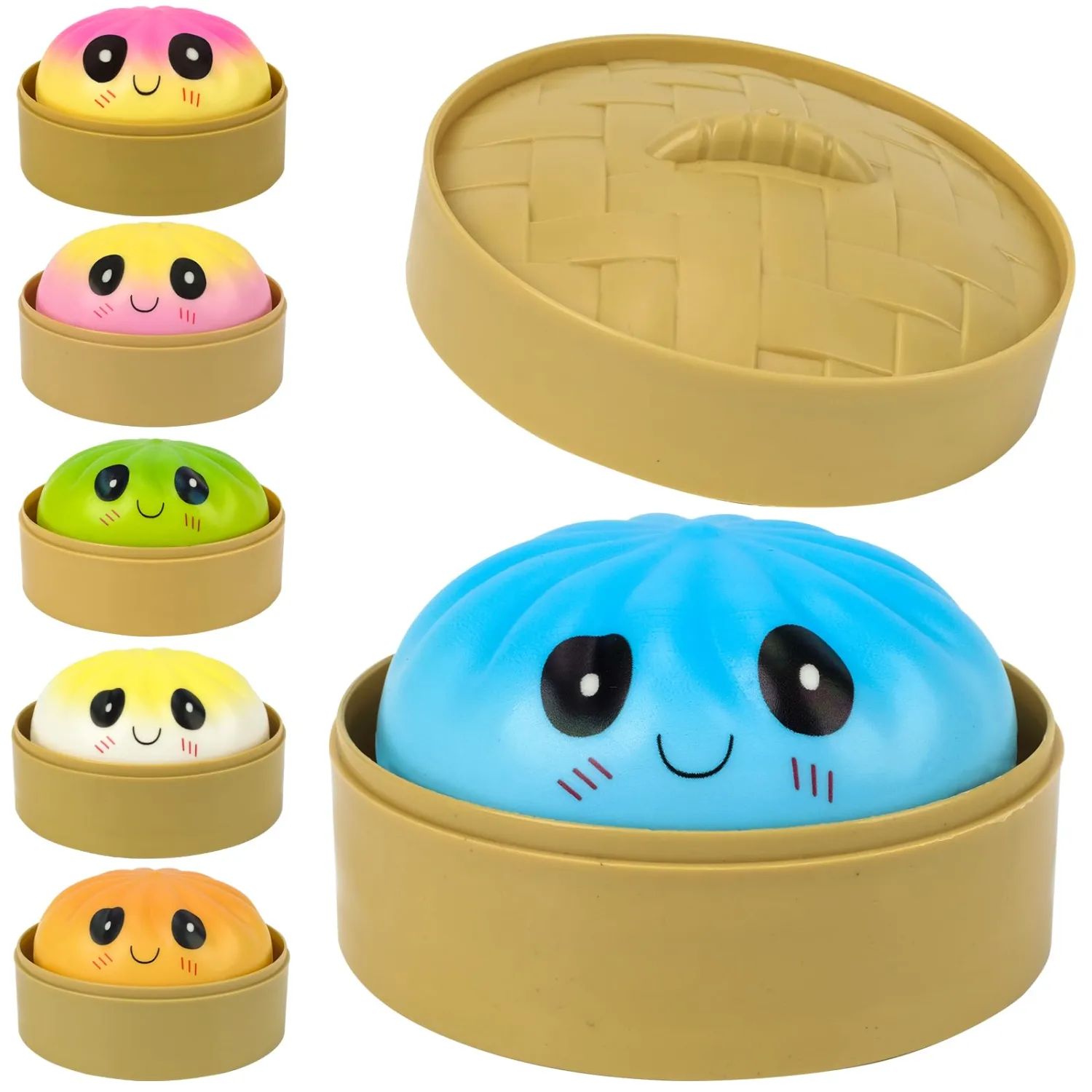 Slow Rebound Dumpling Squishy, 2026 New Dumpling Squishy Mystery Box, Soft Squeeze Decompression Dough for Adults Classroom Prizes & Party Favors(Blue 1pcs)