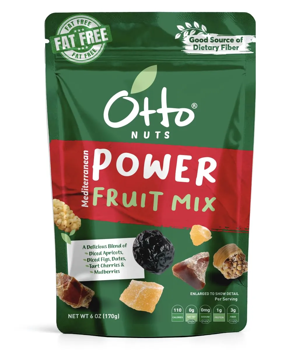 Otto Nuts - Mediterranean Power Fruit Mix, NON-GMO Good Source of Dietary Fiber | 6 OZ with Resealable Bag