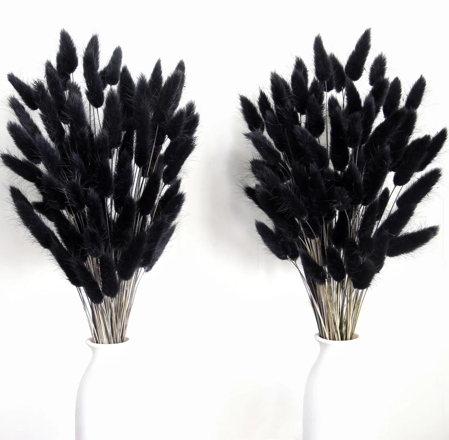 Bannifll 115 PCS Black Pampas Grass Bouquet, Boho Table Decor, Black Bunny Tails Dried Flowers, Dried Pampas Grass for Weddings, Home Decor, Rustic Parties, and Baby Shower Decorations