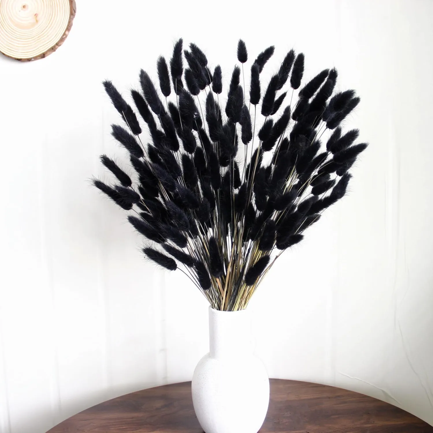 Bannifll 115 PCS Black Pampas Grass Bouquet, Boho Table Decor, Black Bunny Tails Dried Flowers, Dried Pampas Grass for Weddings, Home Decor, Rustic Parties, and Baby Shower Decorations