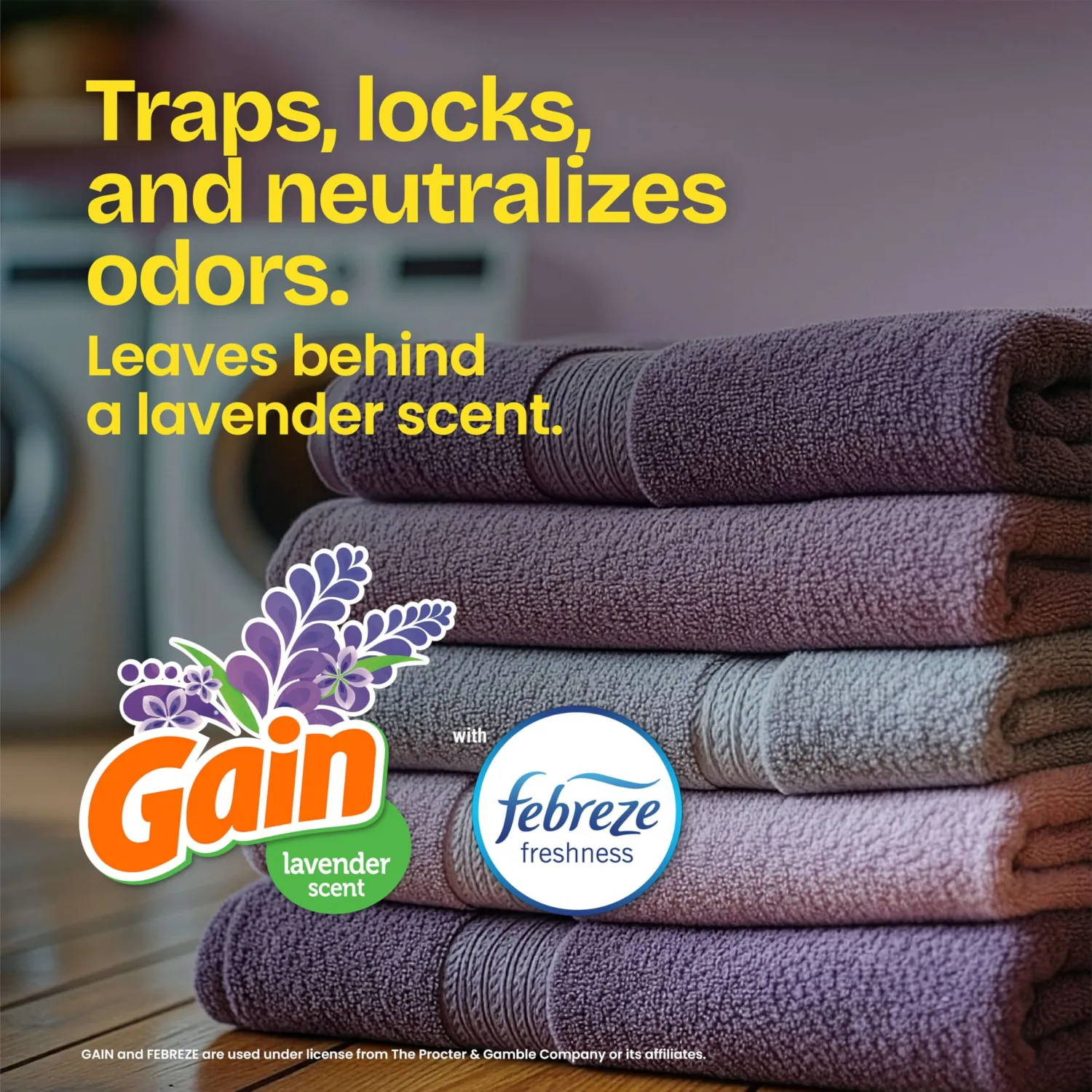 Glad ForceFlex Tall Kitchen Trash Bags, 13 Gal, Gain Lavender with Febreze, 40 Ct (Pack May Vary)