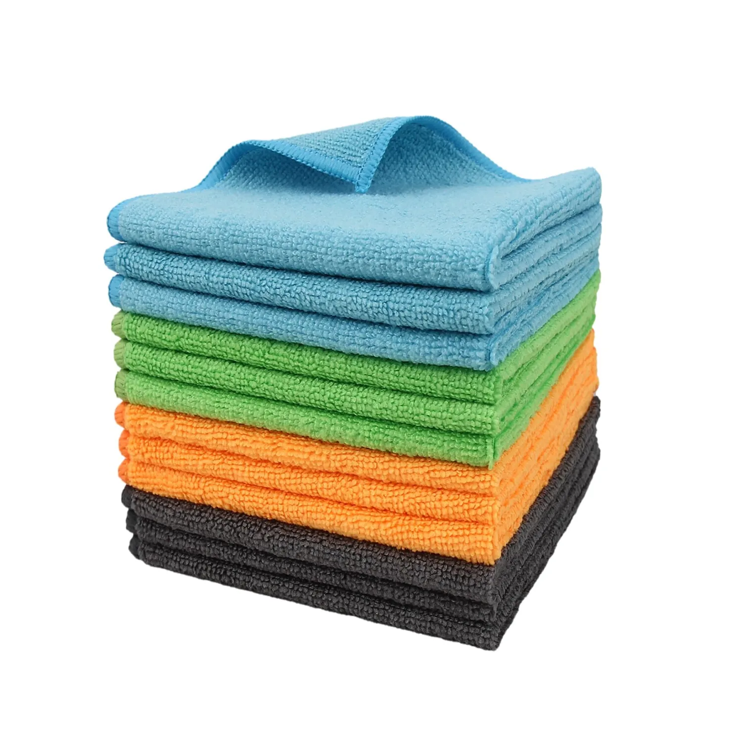 Tricol Clean 12 Pack Microfiber Cleaning Cloth 11.8x11.8inch - Streak-Free, Reusable Microfiber Wipes Towels for Glass, Kitchen, Car, Dusting - Absorbent & Lint-Free-Mixed 4 Colors