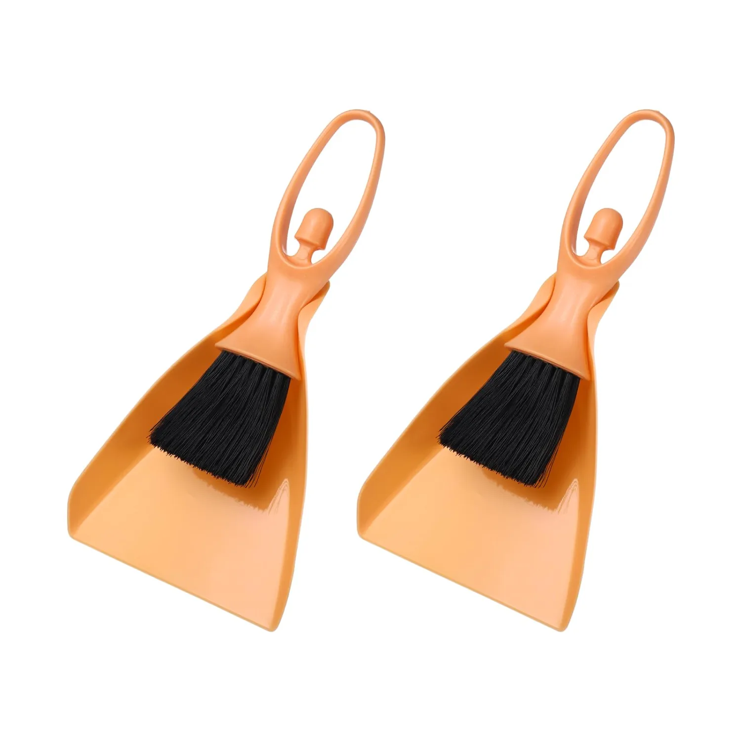 uxcell Mini Dustpan and Brush Set, Small Broom and Dustpan Set for Office Tabletops Sofas Keyboards Home Cleaning Tool, Orange Pink
