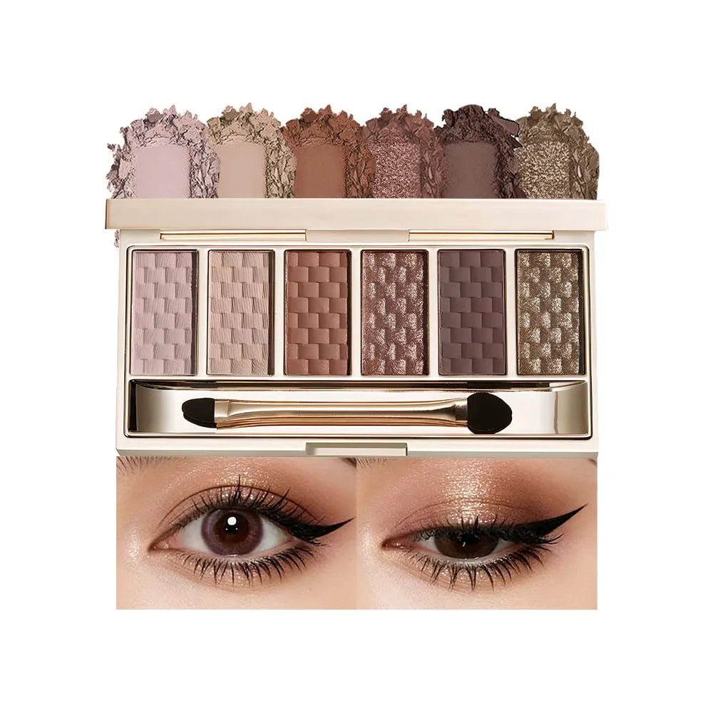 Rosy Nude Warm Eyeshadow Palette, 6 Matte & Shimmer Eye shadow — Dusty Rose, Beige Nude, Terracotta Brown, Rosy Copper & Antique Gold, High Pigment Long-Lasting Eye Makeup for Daily & Glam Looks 4