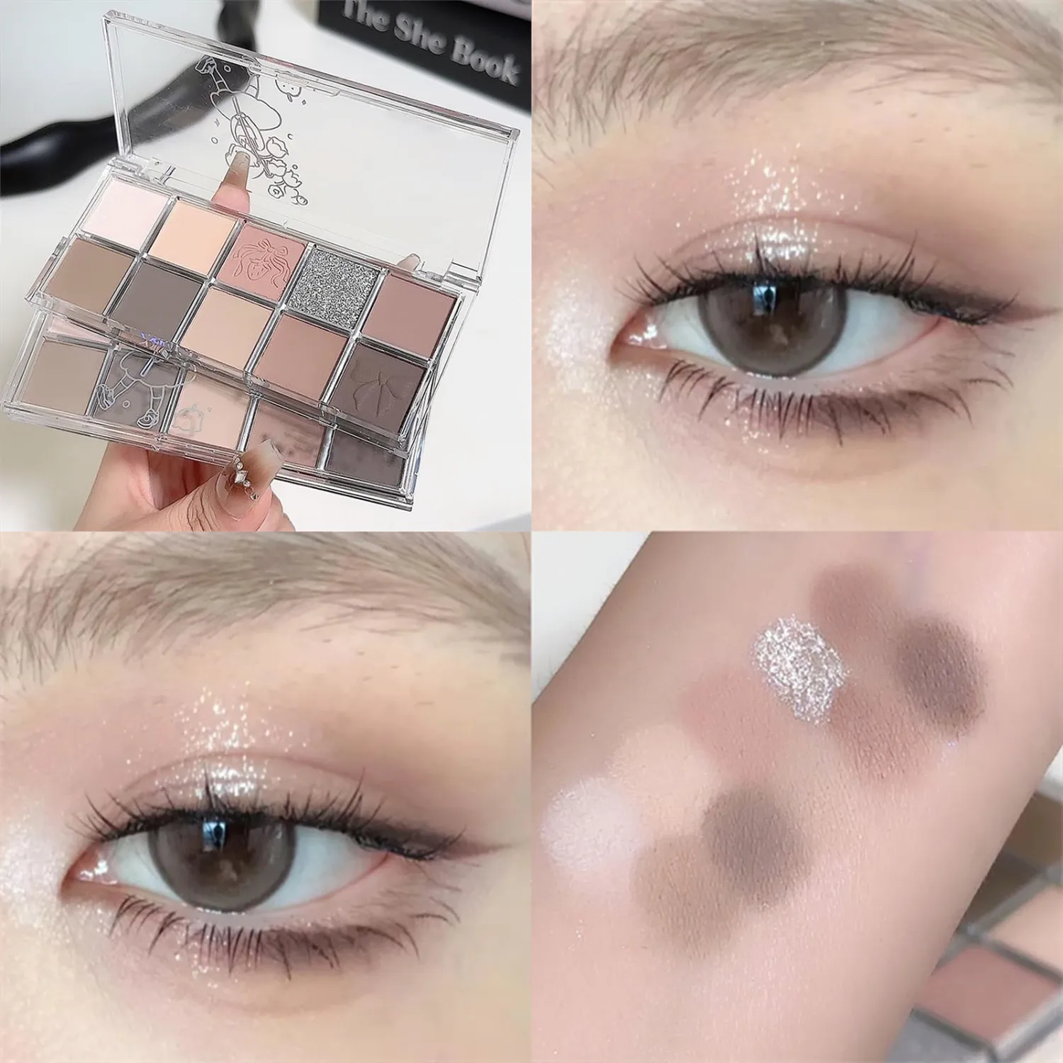 Erinde 10 Colors Eyeshadow Palette Makeup - Matte Shimmer Glitter Eye Shadow, Ultra-Blendable, High Pigmented, Naturing-Looking, Neutral Nude Eyeshadow Pallet with Professional Brush,21