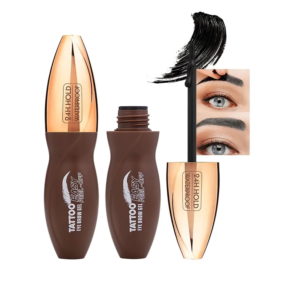 Peel Off Eyebrow Gel for Women, Fuller & Defined Looking Brows, Brown Espresso Taupe Auburn Chocolate, 5 Days Long-Lasting Waterproof Sweatproof, Gift for All Skin Types (01-Espresso)