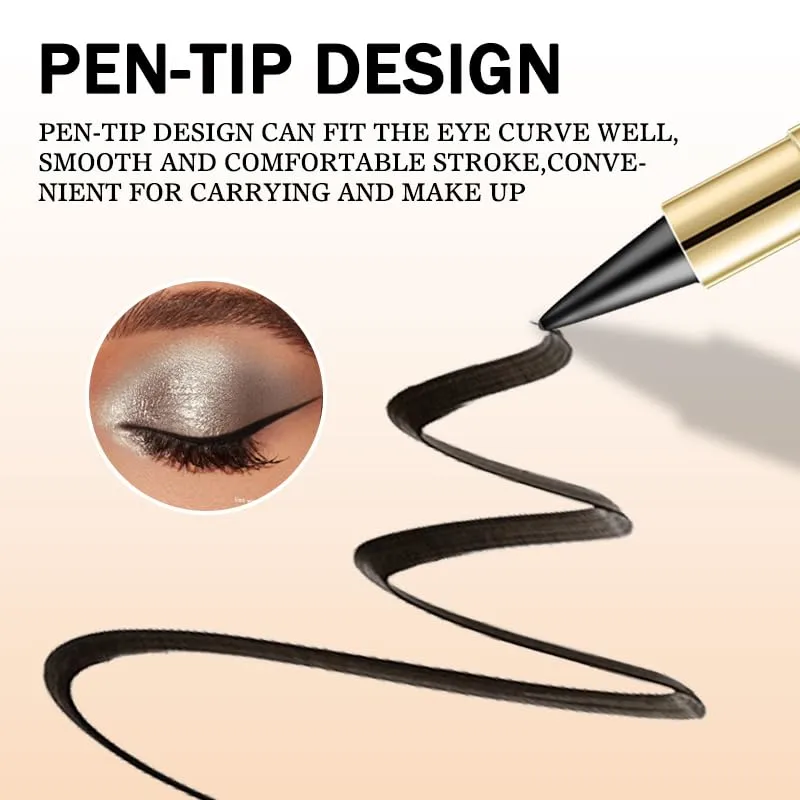 Black Eyeliner Set - Waterproof Black Gel Eyeliner Pencil Set, Highly Pigmented Gel Formula for Precision Lines & Bold Looks,Easy Glide for Smooth Application (Black, 1 Count (Pack of 1))