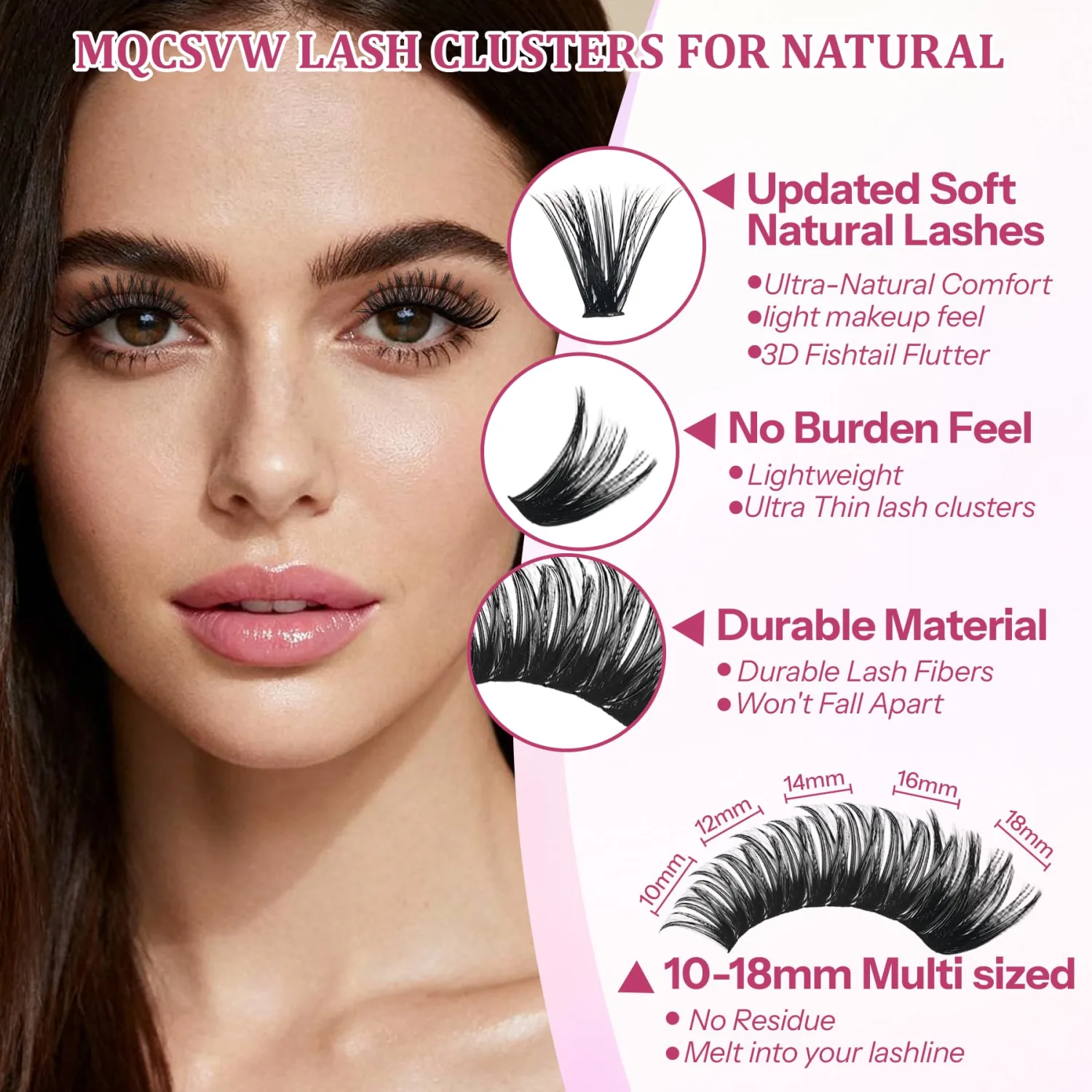 Lash Clusters Kit 640Pcs Cluster Eyelash Extensions, 30D+40D Natural Wispy False Eyelashes DIY 9-16mm Individual Lashes D Curl, with Lash Bond and Seal Remover Tweezers Brush