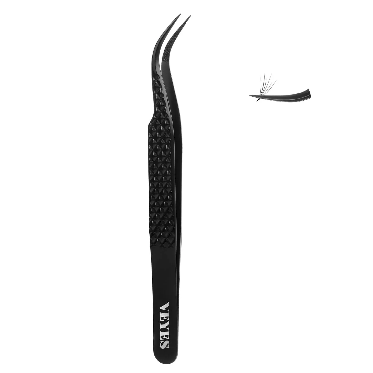 VEYES INC Lash Tweezers for Eyelash Extensions,High Precision Tweezers for Individual Classic and Volume Lash,Stainless Steel Tweezers-45 Degree