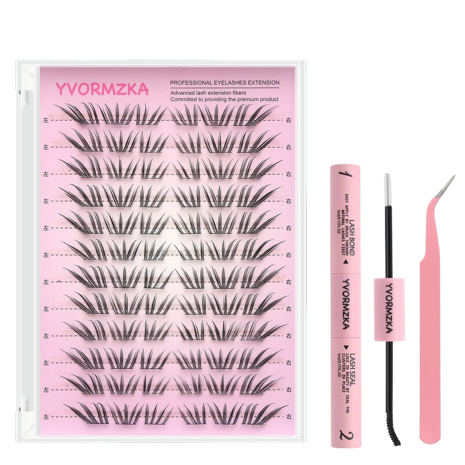 Manga Lash Clusters Kit-Eyelash Clusters.Wispy Lash Clusters Kit. Lash Clusters.Pro Lash. False Eyelashes & Adhesives. Diy Lash Extension Kit (coral kit 72pcs)