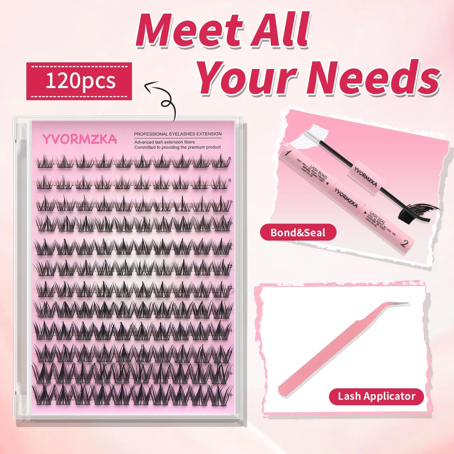 Manga Lash Clusters Kit-Eyelash Clusters.Wispy Lash Clusters Kit. Lash Clusters.Pro Lash. False Eyelashes & Adhesives. Diy Lash Extension Kit (cutey kit 120pcs)