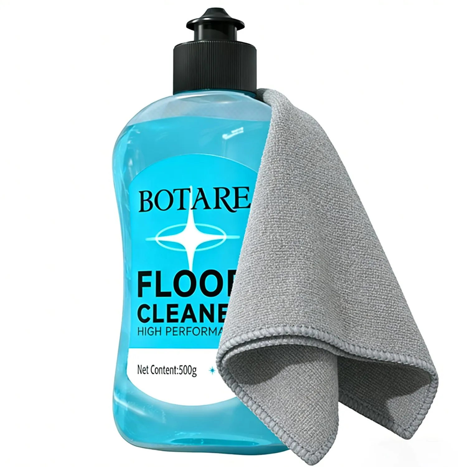 Floor Cleaner Liquid for Mopping, Household Deep Cleaning Solution for Wood,Hardwood,Tile,Laminate,Marble & Porcelain & Bathroom,Ocean Scent,17.6 Fl Oz Each(1 Bottle+1 Cleaning Cloth)
