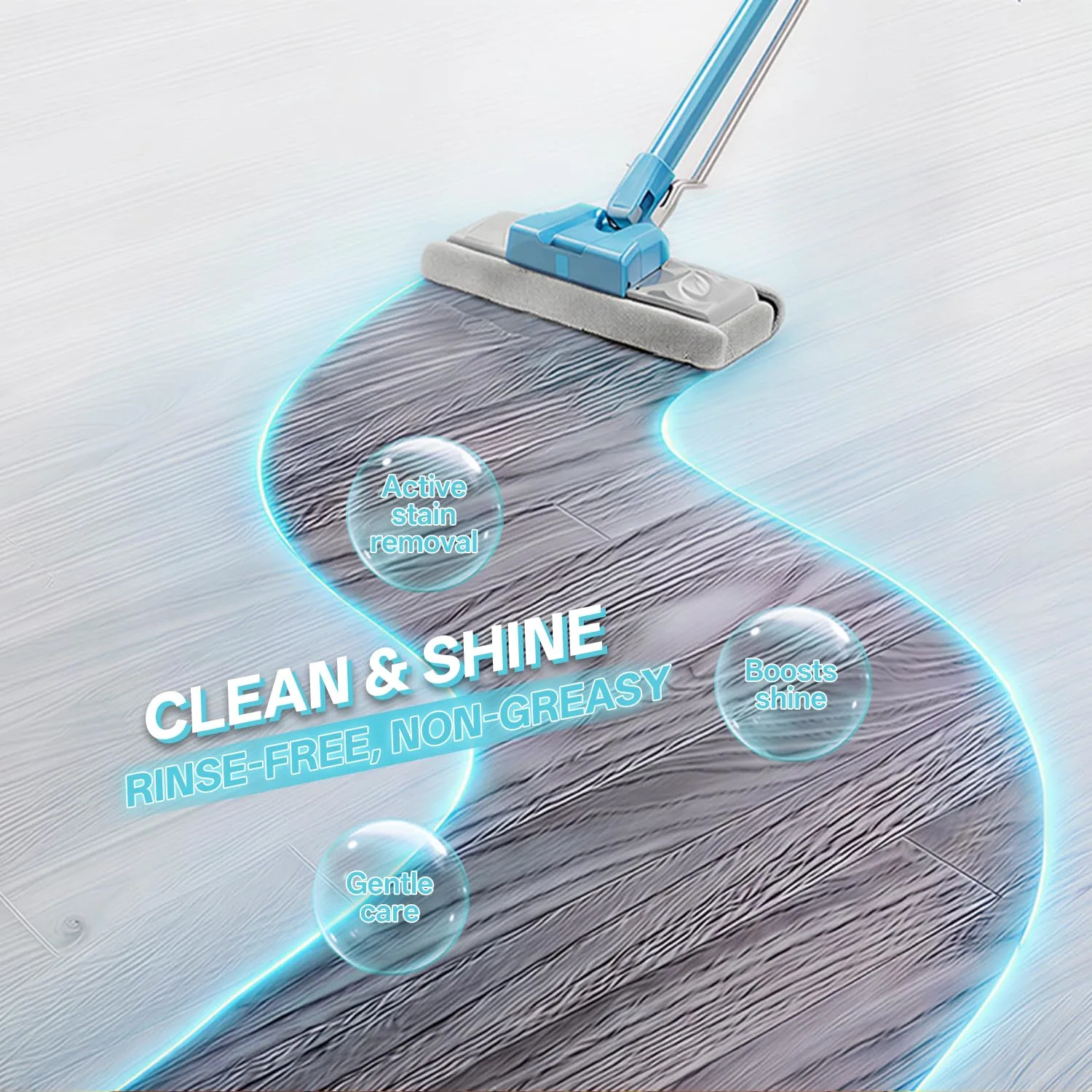 Floor Cleaner Liquid for Mopping, Household Deep Cleaning Solution for Wood,Hardwood,Tile,Laminate,Marble & Porcelain & Bathroom,Ocean Scent,17.6 Fl Oz Each(1 Bottle+1 Cleaning Cloth)