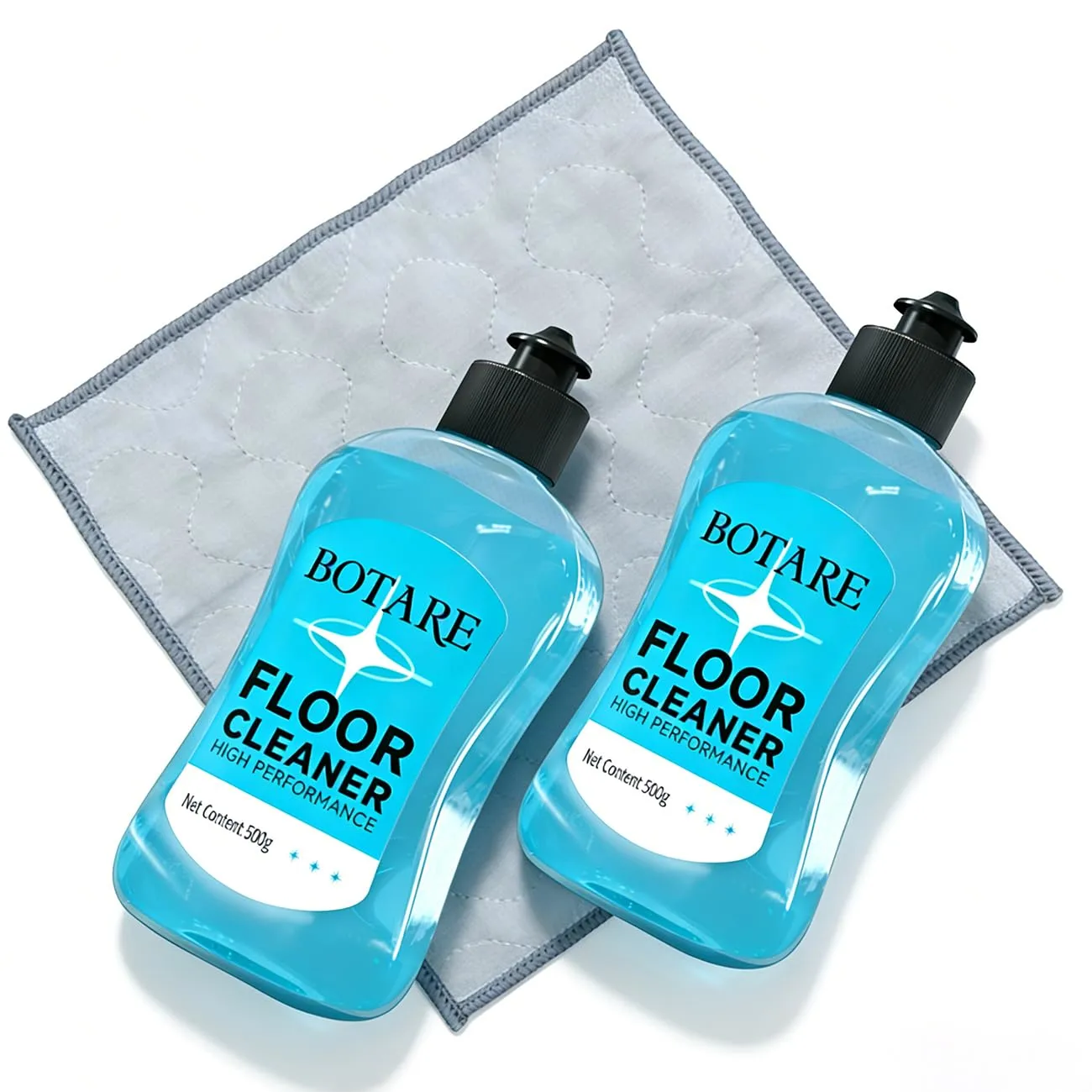 Floor Cleaner Liquid for Mopping, Household Deep Cleaning Solution for Wood,Hardwood,Tile,Laminate,Marble & Porcelain & Bathroom,Ocean Scent,17.6 Fl Oz Each(2 Bottles+1 Cleaning Cloth)