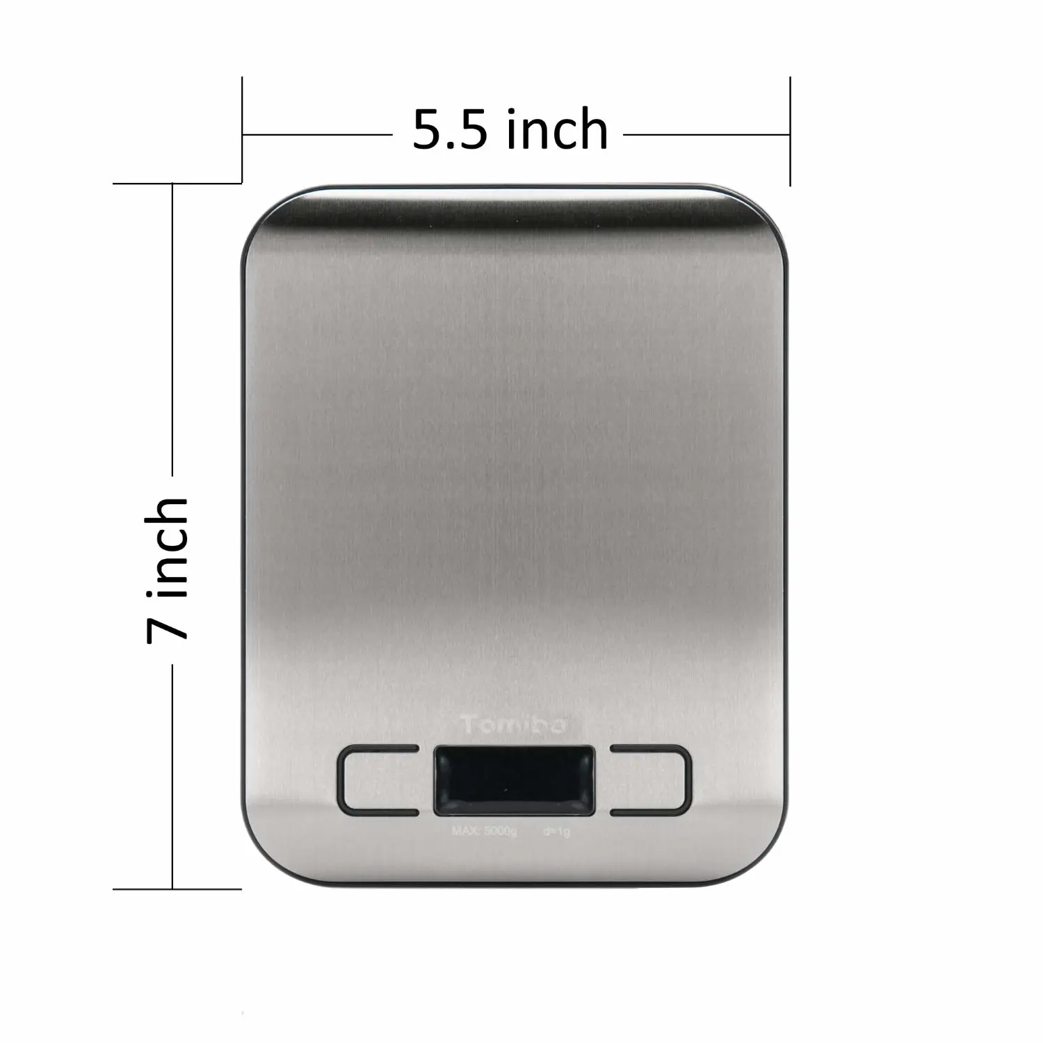 Digital Kitchen Food Scale 11 lb Grams and Ounces Small Stainless Steel Backlit Silver Batteries Included