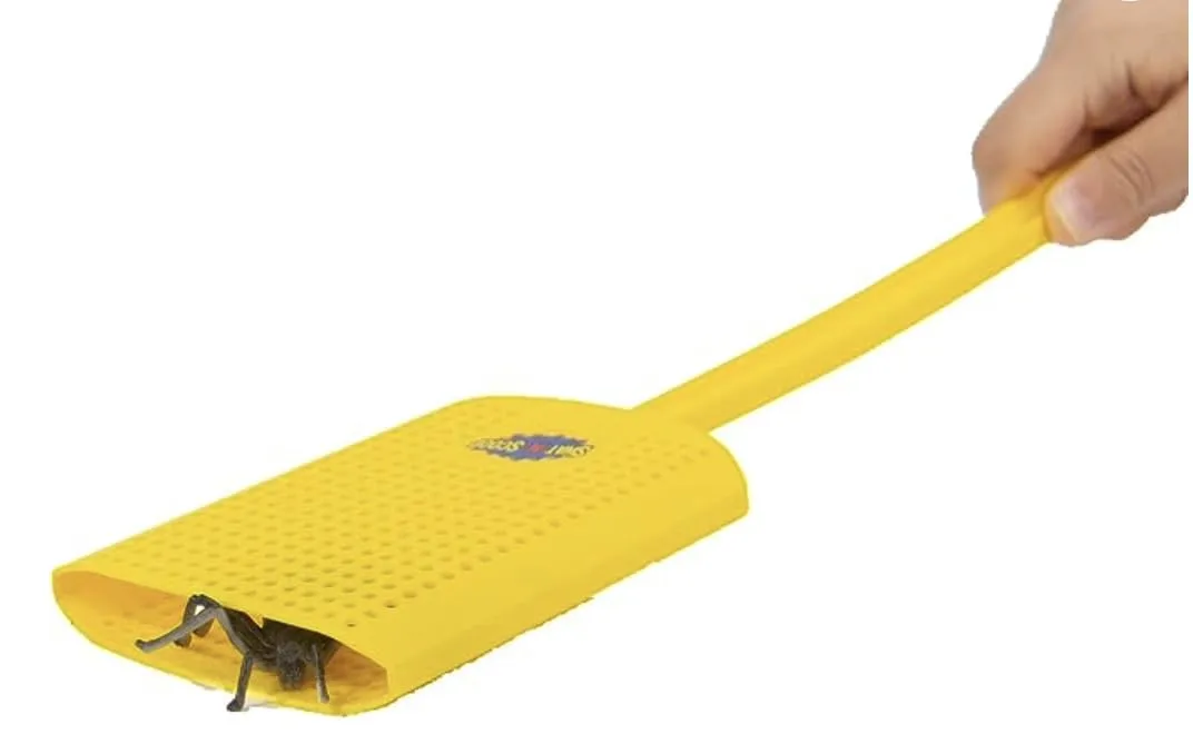 Heavy Duty Fly Swatter and Spider Catcher and Release (1, Yellow). Insect Fly Catchers for Inside Home. House Fly Swatter or Humane Bug Catcher with Built in Insect Scoop.