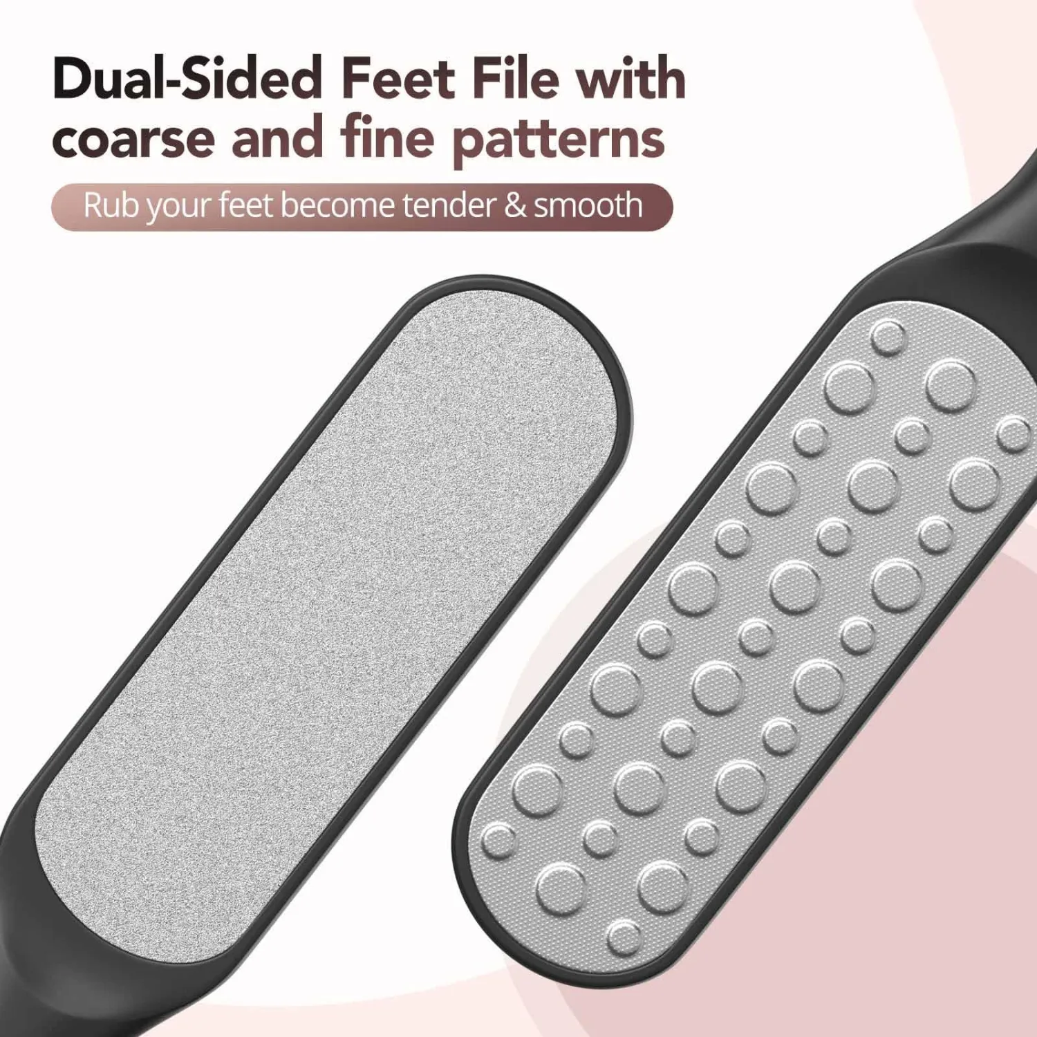 Kolavia 2 Pack Foot File Callus Remover, Durable Foot Scrubber for Hard Dead Skin, Foot Rasp and Double-Sided Foot Heel Scraper for Cracked Heels & Corns, Stainless Steel Pedicure Feet File Tool