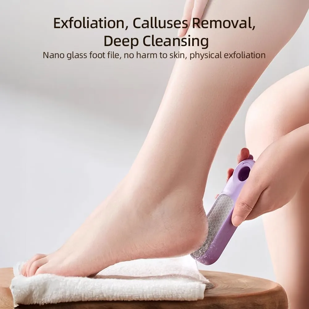 2 in 1 Foot File Callus Remover, Foot Scrubber, Multi Purpose 2 in 1 Feet Pedicure Tool with Toe Cleaning Brush, for Home Foot Care