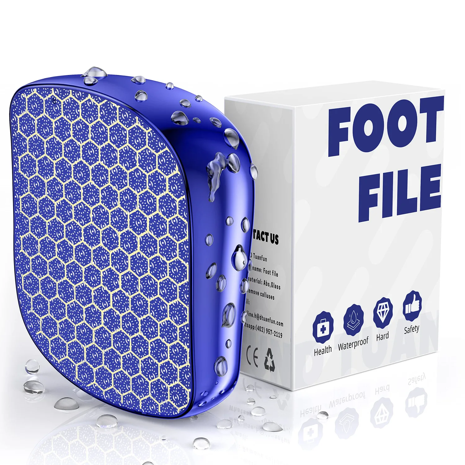 Foot File, Nano Glass Callus Remover, Portable Professional Foot Beauty Care Tool, can be Used for Wet/Dry Cracked feet, Painless Foot File for Dead Skin, Foot calluses, and Foot cuticles - Blue