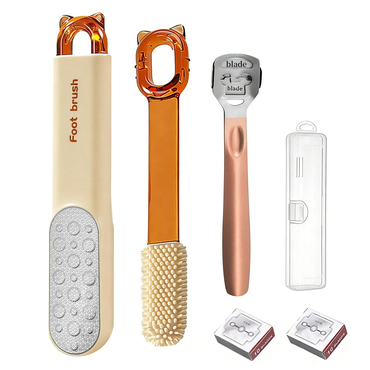 Dual-Sided Foot File-Callus Shaver with 21 Blades-Stainless Steel Foot Callus Remover & Foot Scrubber for Removing Calluses, Aged Keratin, Hard Dead Skin-Heel Scraper Pedicure Tool Kit
