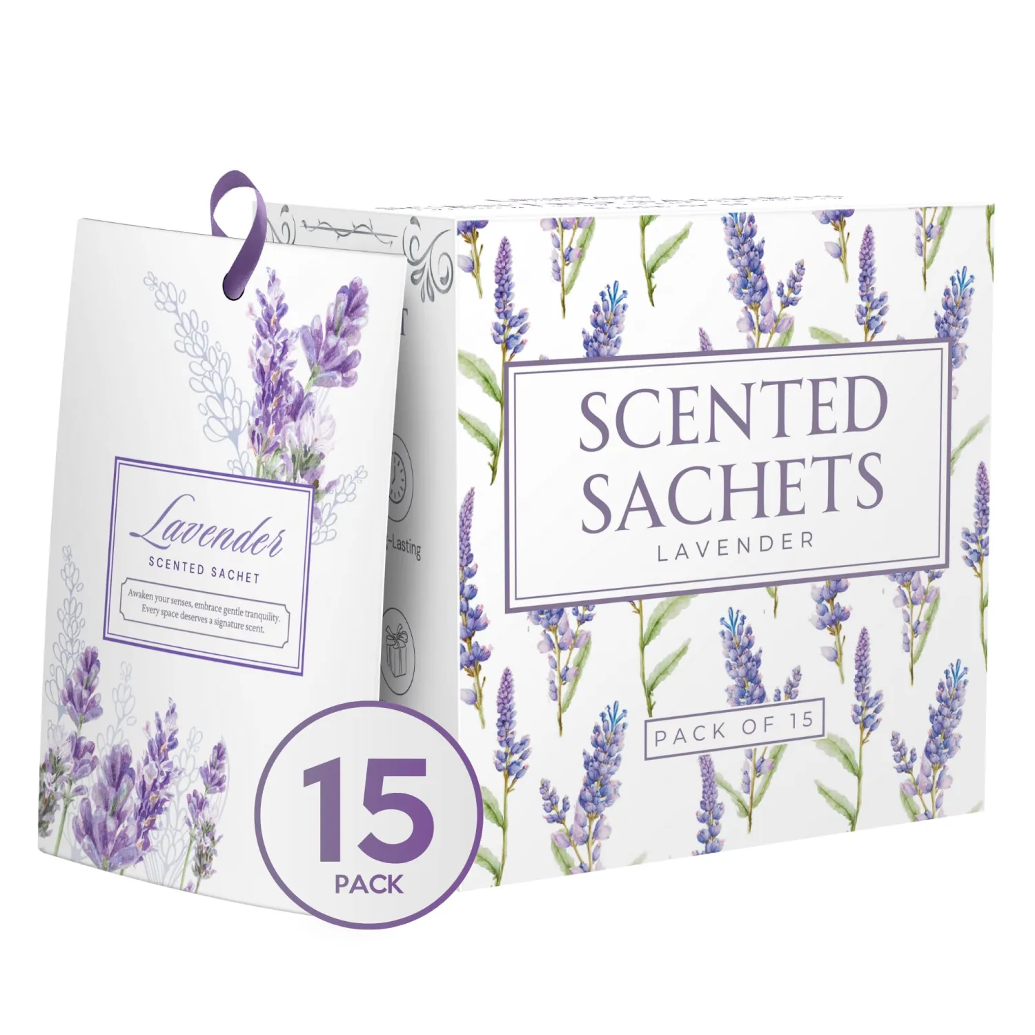 15 Pack Sachets for Drawers and Closets, Scented Sachets for Drawers, Closet Freshener Sachet for Drawers to Refresh Any Space, Sachet Bags, Scented Drawer Fresheners for Dresser, Lavender