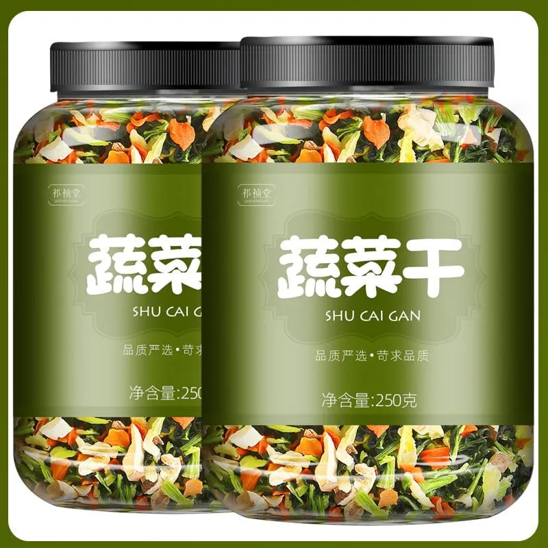 Freeze-dried Mixed Vegetable Jerky,Various Dehydration Dried Vegetable Chips 250g/Can,Ingredients for Home Kitchen Soup and Cooking,Broccoli,Cauliflower,Spinach,Potatoes,Corn (Dried scallions)