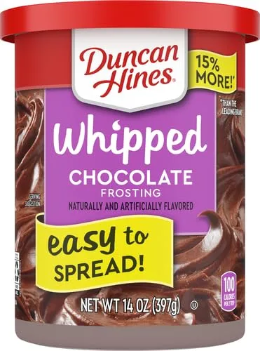 Duncan Hines Whipped Chocolate Flavored Frosting, 14 Ounce (Pack of 2)