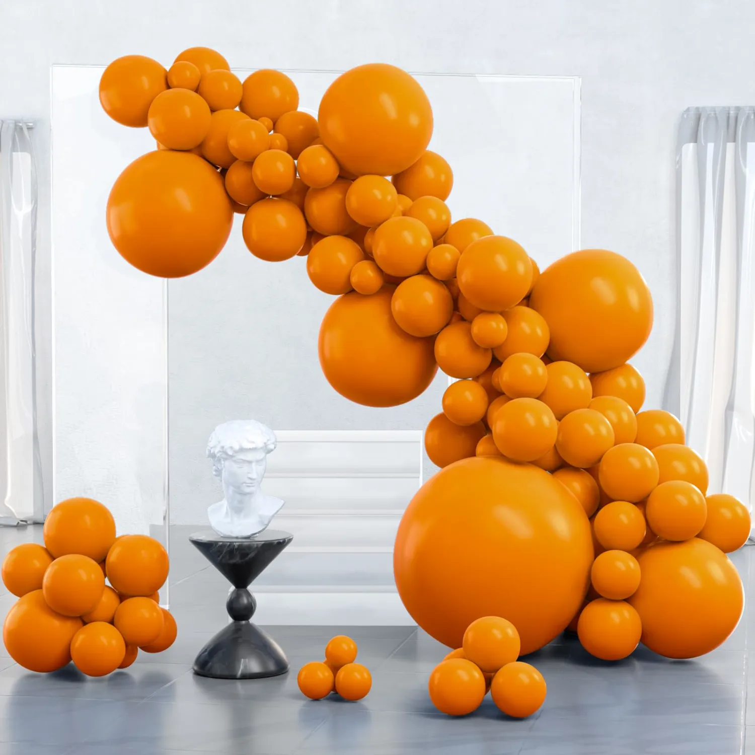 PartyWoo Burnt Orange Balloons 127pcs Different Sizes of 36 18 12 10 5 Inch Terracotta Rust Fall Color Autumn Boho Balloon Arch Kit Garland for Thanksgiving Halloween Fall Party Decorations Orange-F53