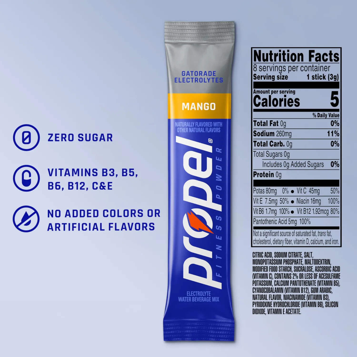 Propel Powder Packets, Mango, (Pack of 32ct)