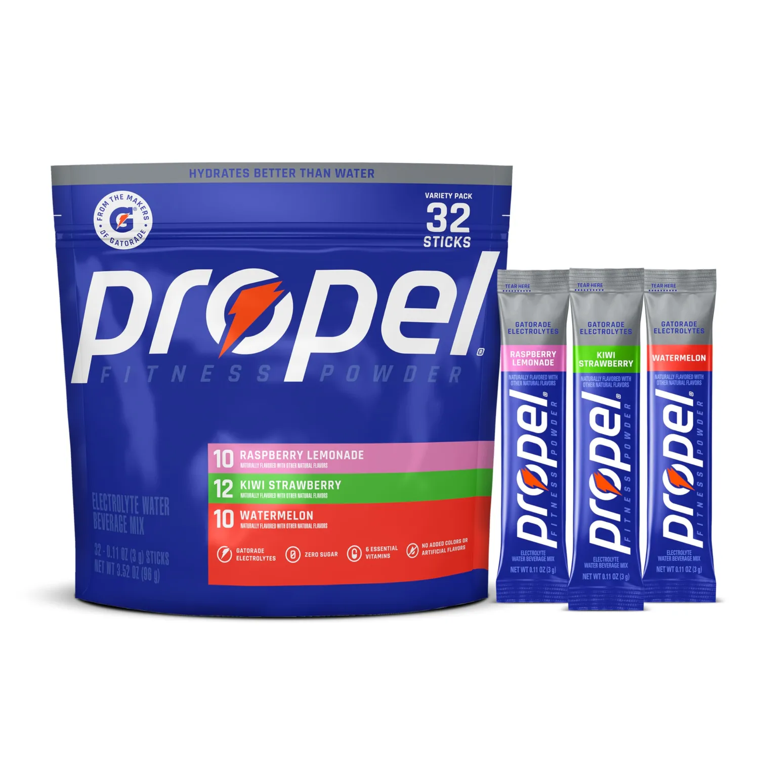 Propel Powder Packets, Kiwi Strawberry Variety Pack (Pack of 32)