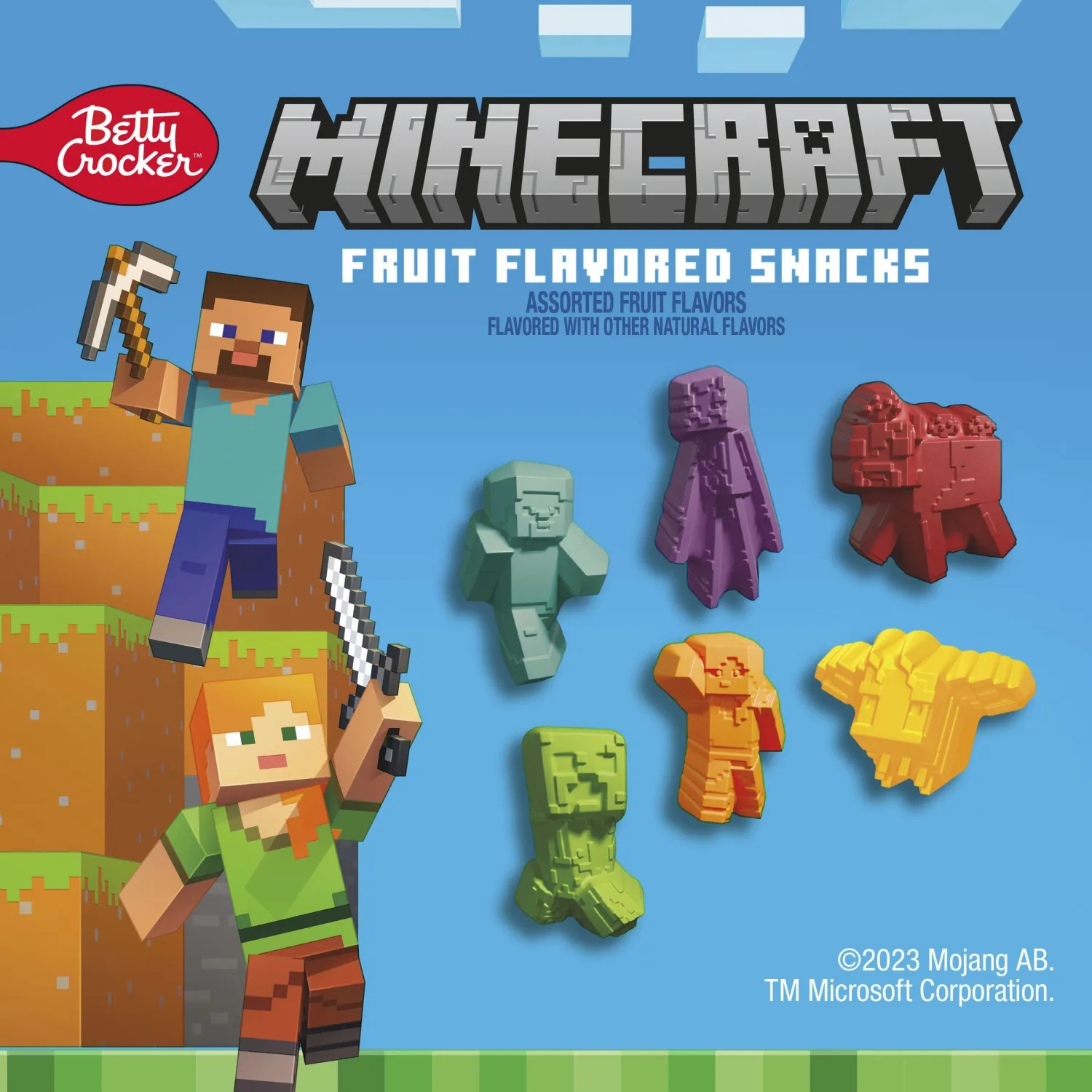 Minecraft Fruit Flavored Snacks, Fat Free and Gluten Free Snacks, 17.6 oz (22 Pouches)