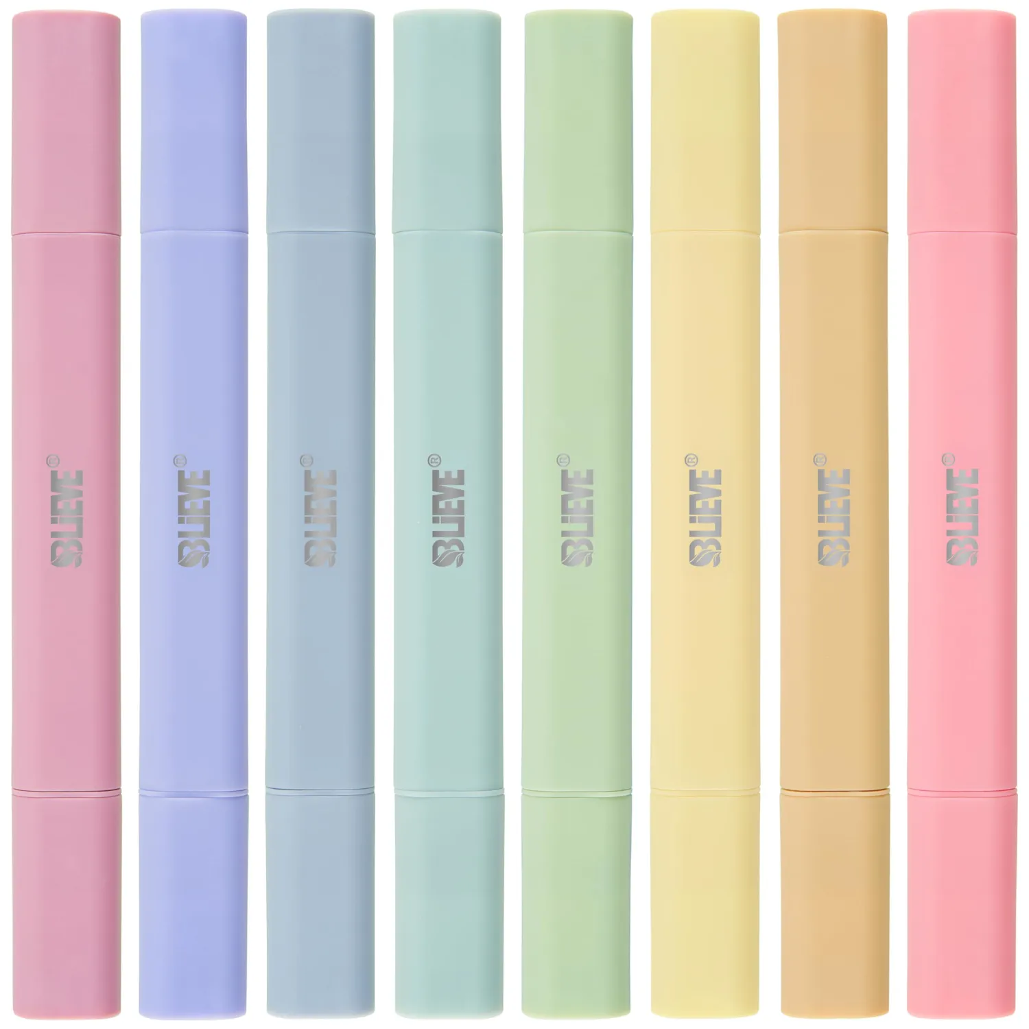 BLIEVE Aesthetic Cute Highlighters No Bleed Through, Dual Tip 8 Pack, Pastel Colors For Bible & Journaling
