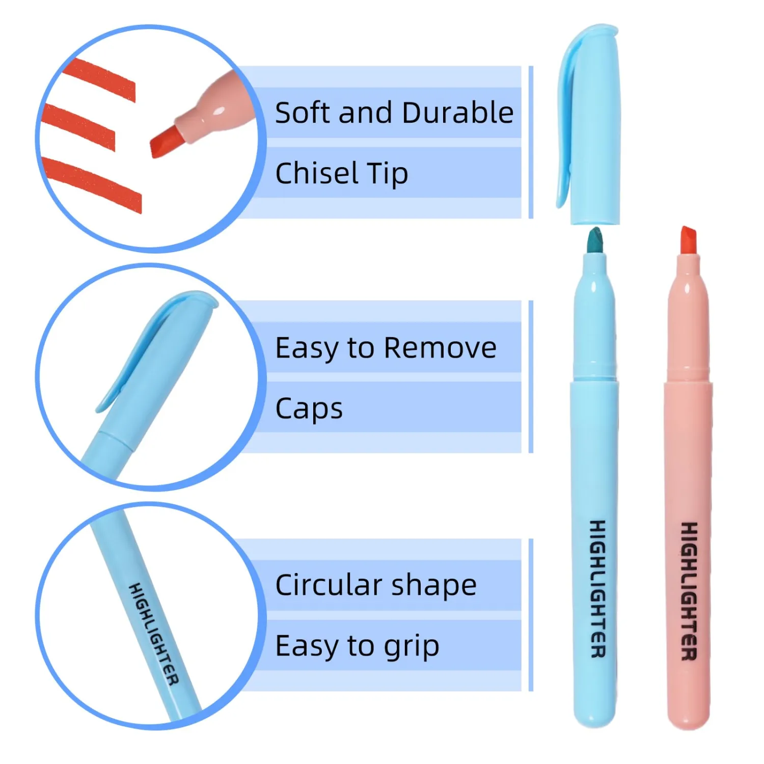Highlighters Assorted Colors, Chisel Tip, 12 Pack Bible Highlighters No Bleed, Quick Dry, Pastel Highlighter for School Teacher Students, Classroom Must Have, Back to School Supplies
