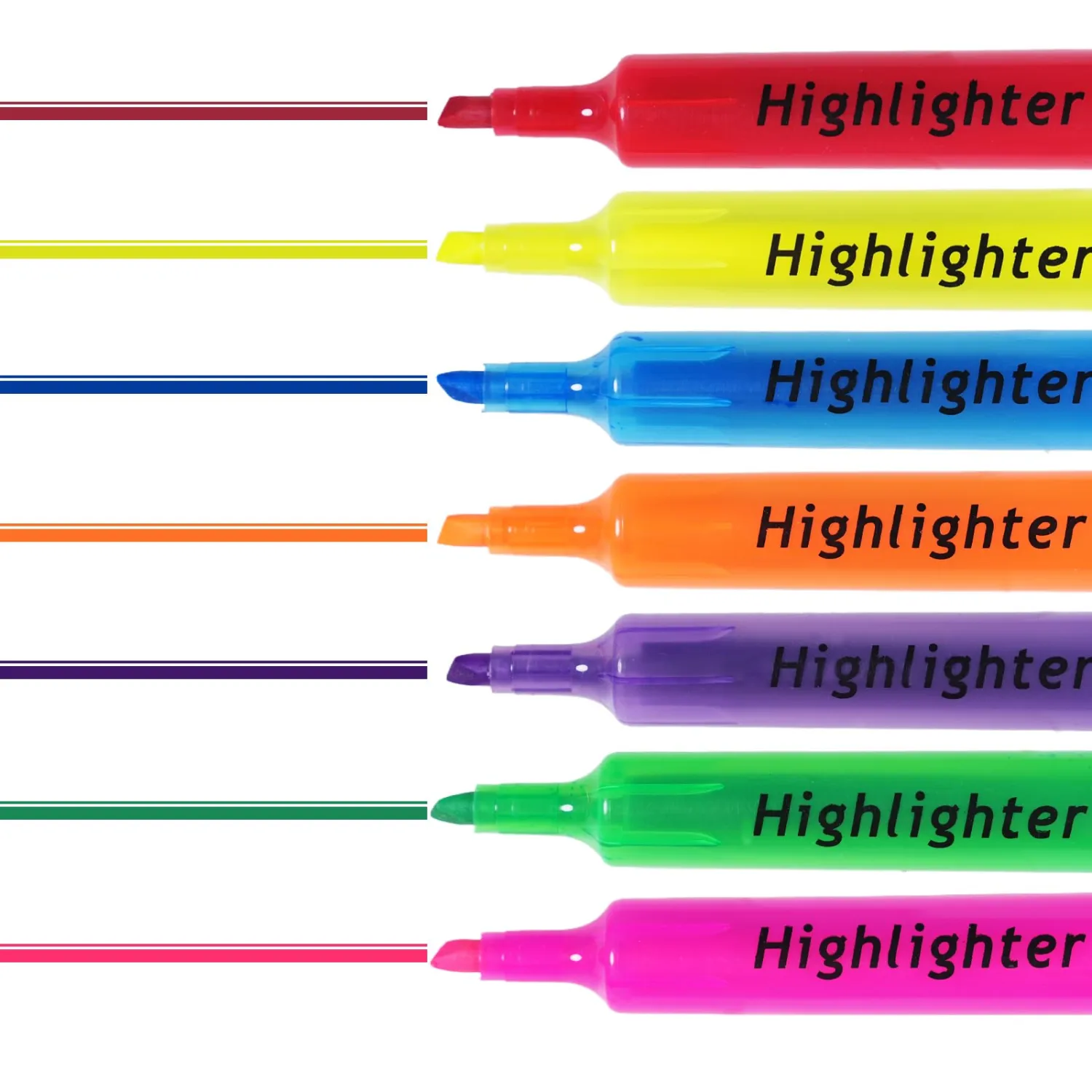 Aesthetic Highlighters 7 Pcs, Tank Style Highlighters Pastel Color, No Bleed Bible Highlighter Assorted Colors, Chisel Tip, Office School Supplies