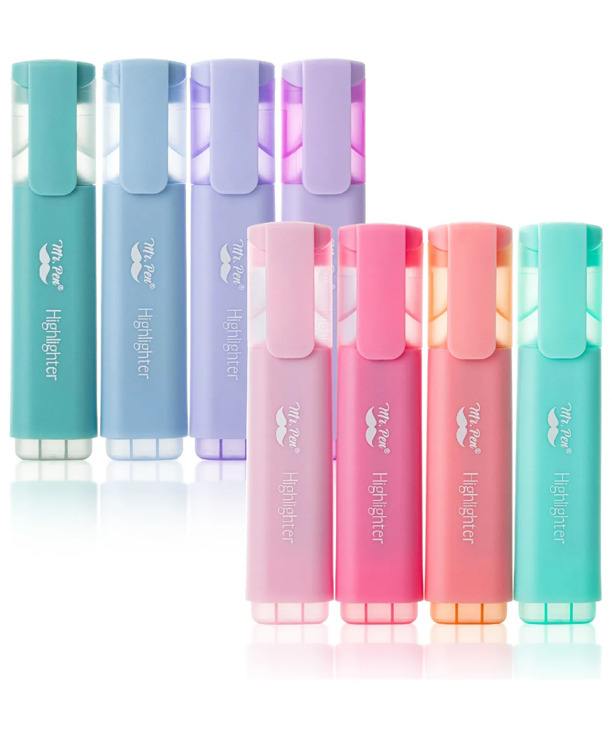 Mr. Pen- Highlighters, 8 Pack, Morandi Colors, Highlighters with Firm Chisel Tip, Quick Dry & Non-Toxic, No Bleed on Standard Paper, Ideal for Highlighting, Underlining, Journaling & Coloring