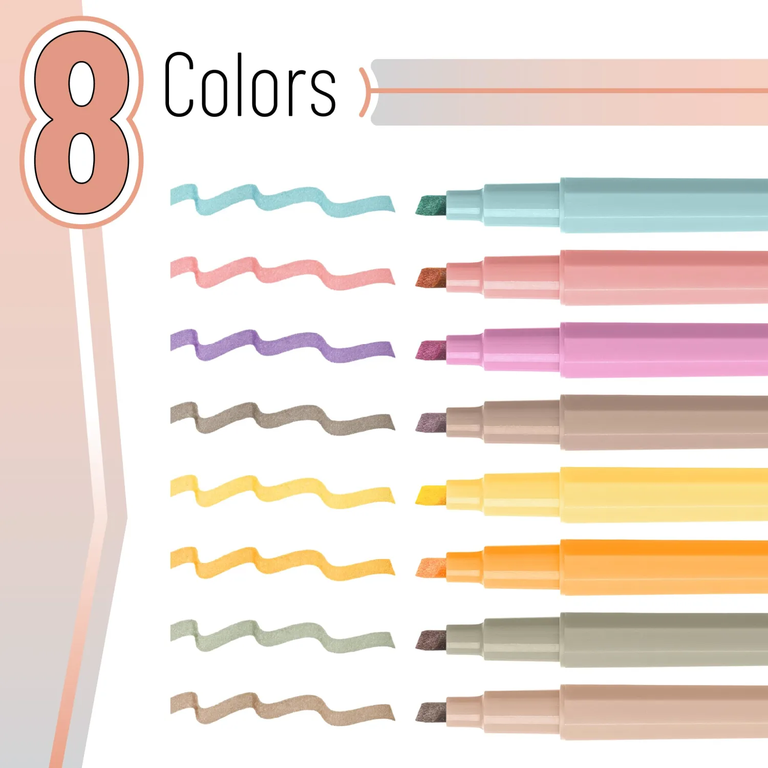 Mr. Pen- Aesthetic Highlighters No Bleed, 8 Pack, Chisel Tip, Cute Bible Highlighters Assorted Colors for Journaling, Highlighting, Underlining, Fast Dry, Back to School Supplies