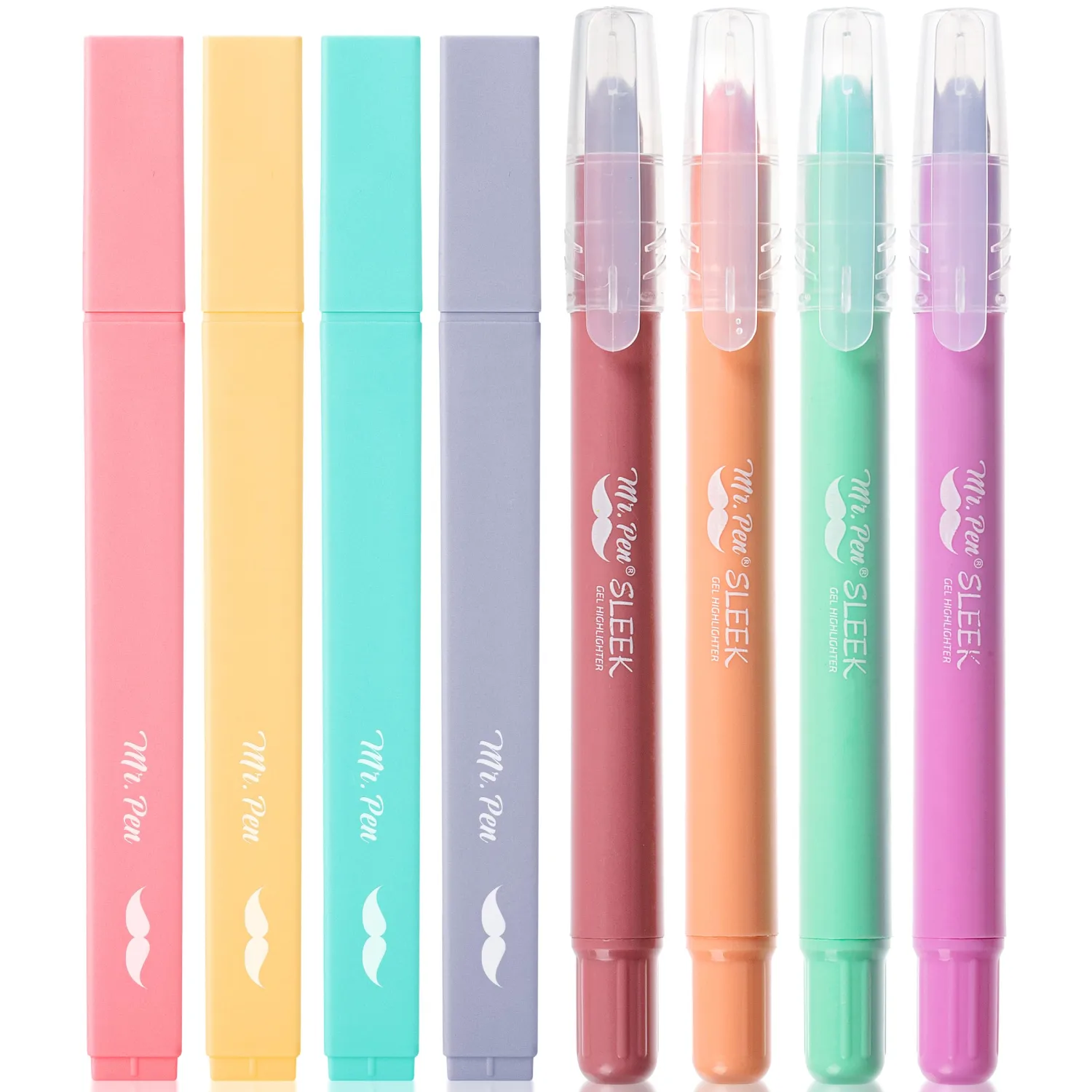 Mr. Pen- Aesthetic Highlighters and Gel Highlighters, 8 Pack, Assorted Color Bible Highlighter No Bleed, No Bleed Highlighter for Bibles, Fast Dry for Bible Journaling, Planner, School Supplies
